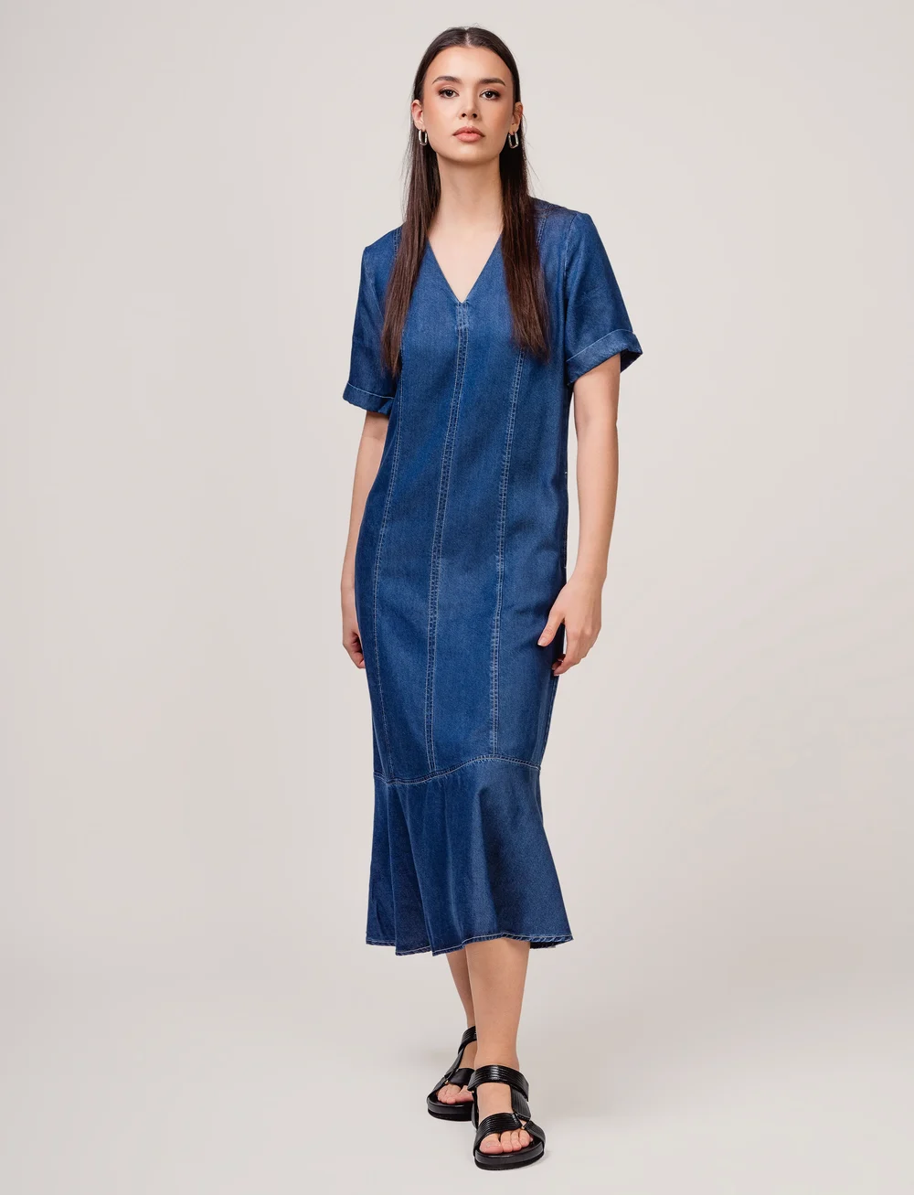 Ivo Nikkolo - Woven Dress, DENCEL - robes midi - dark blue - 0