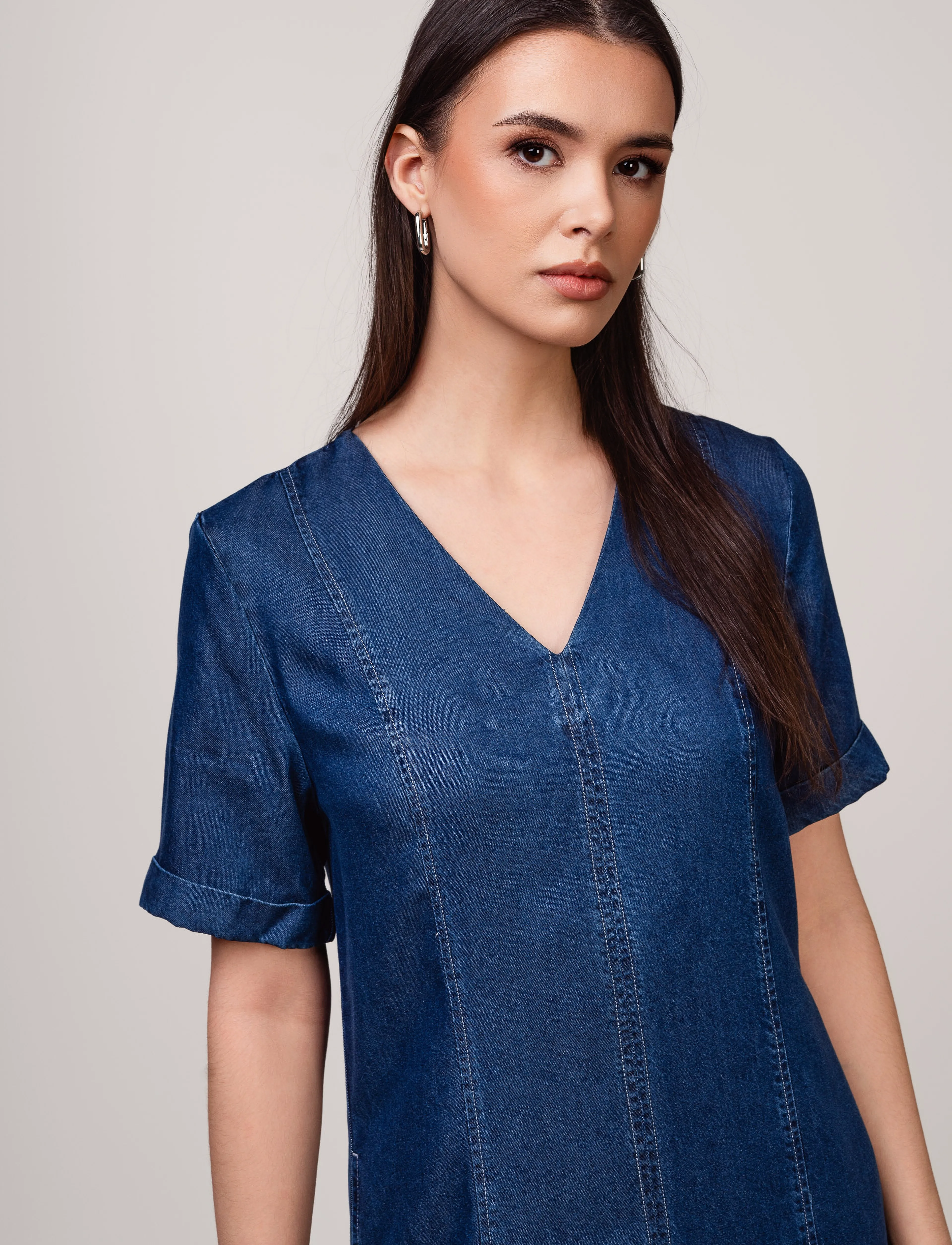 Ivo Nikkolo - Woven Dress, DENCEL - midi dresses - dark blue - 4