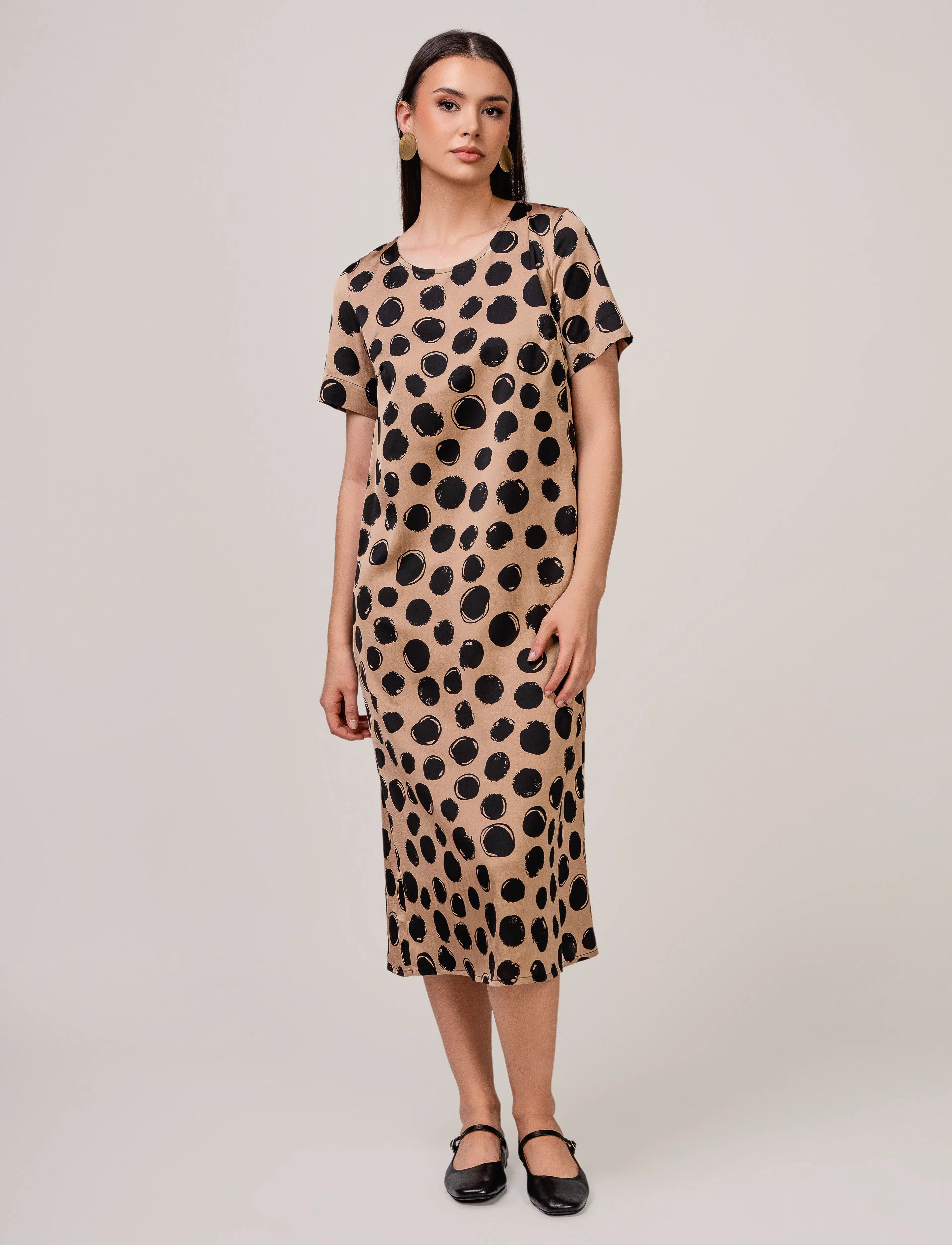 Ivo Nikkolo Woven Dress, DOTTY - T-shirtkjoler - BEIGE / beige