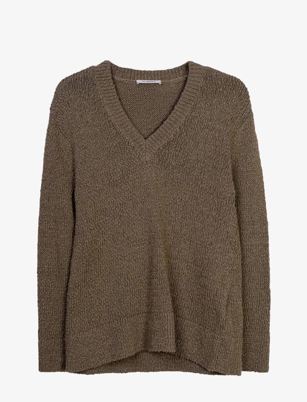 Ivo Nikkolo - Long Sleeve Heavy Knit, KLEERY - striktrøjer - khaki - 1