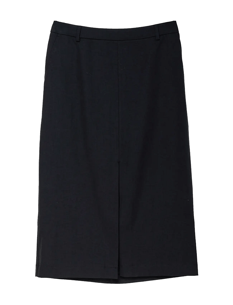 Ivo Nikkolo - Linen-Blend Skirt, SAID 1 - midi kjolar - black - 1