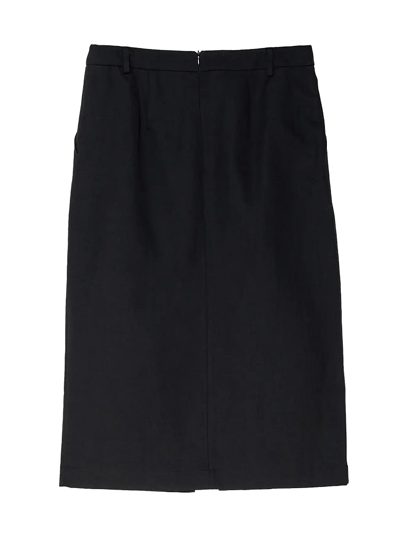 Ivo Nikkolo - Linen-Blend Skirt, SAID 1 - midi kjolar - black - 2
