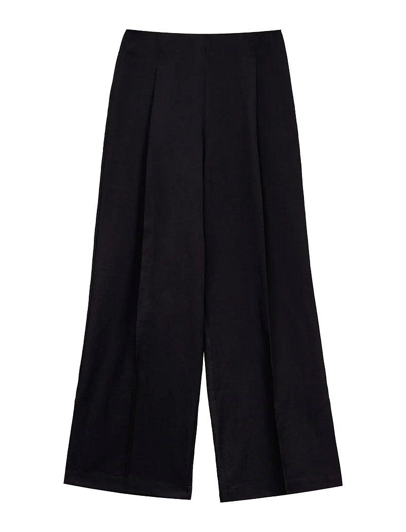 Ivo Nikkolo - Linen-Blend Trousers, TASTER - linnebyxor - black - 2