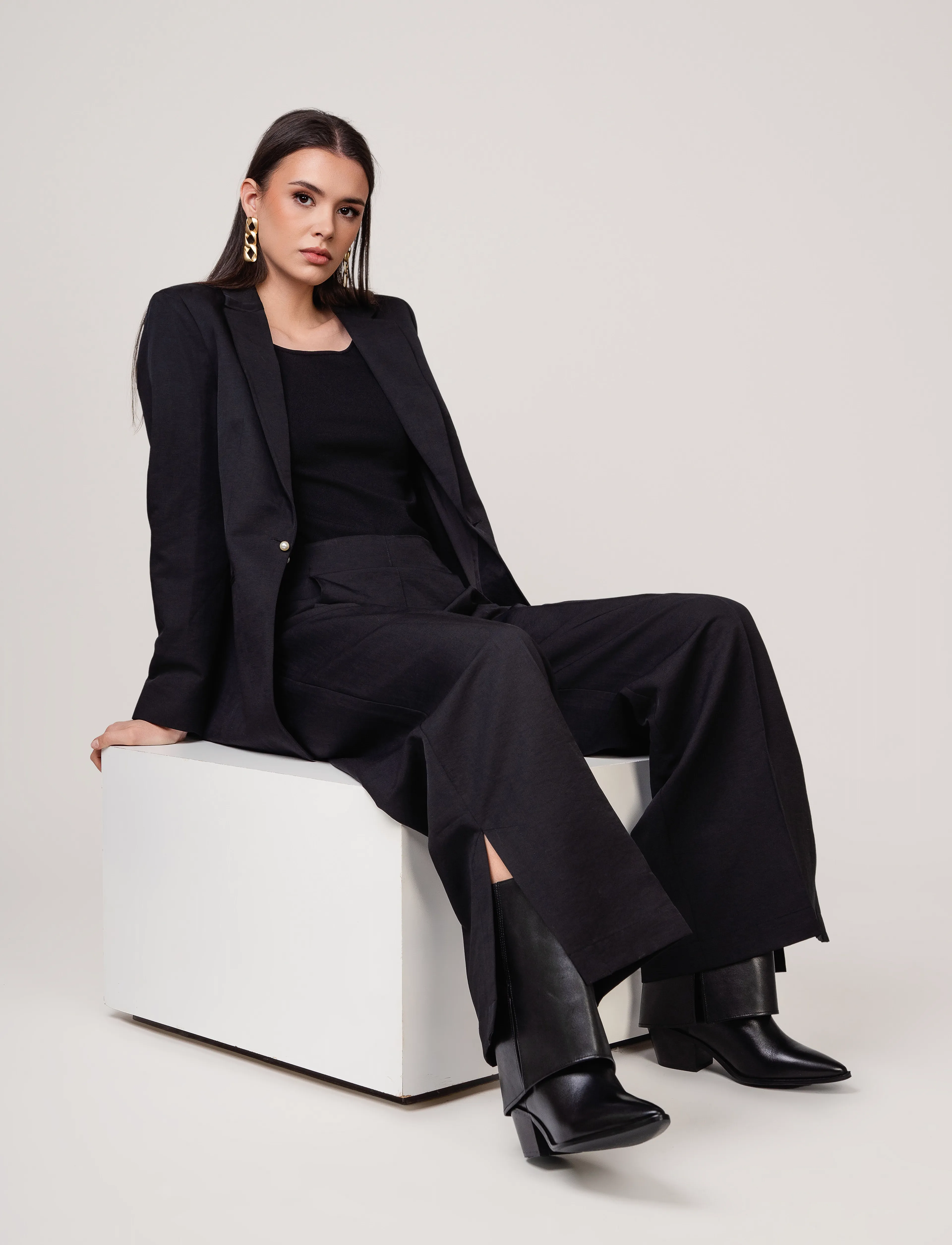 Ivo Nikkolo - Linen-Blend Trousers, TASTER - leinenhosen - black - 5