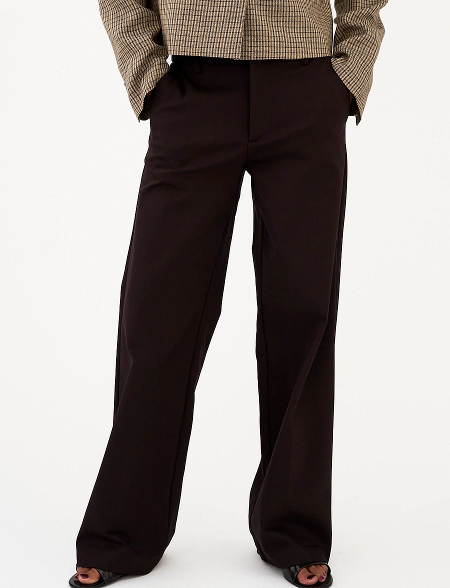 IVY Copenhagen - IVY-Alice Wide Pant NOOS - habitbukser - dark toffee brown - 3