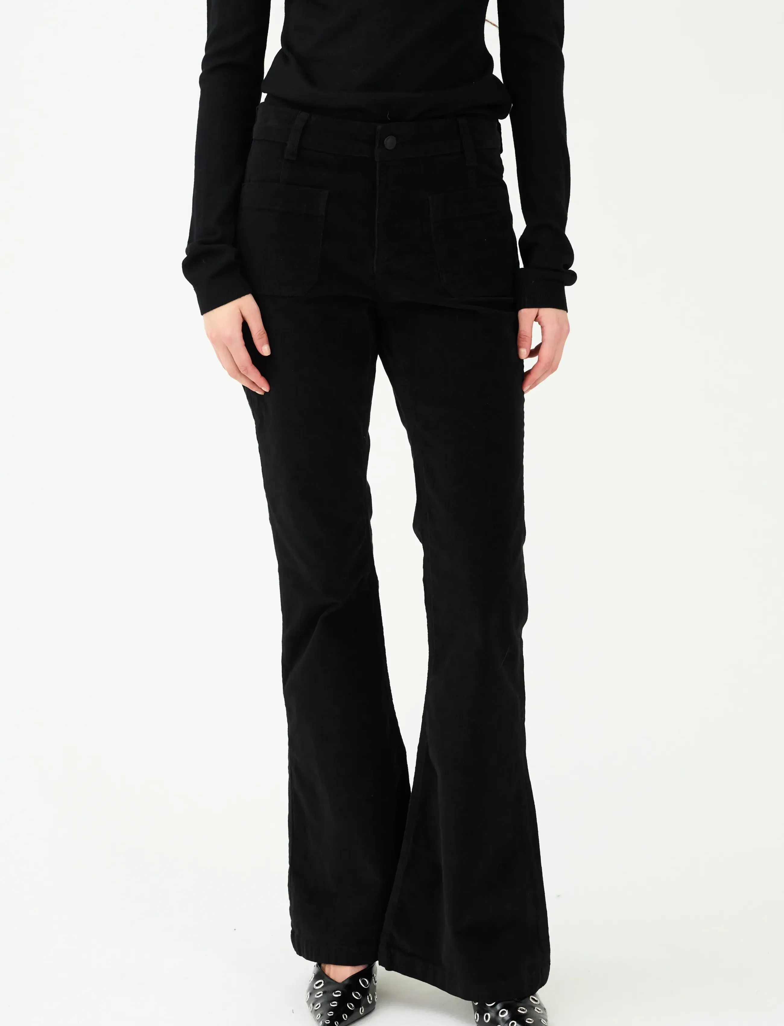 IVY Copenhagen - IVY-Ann Charlotte Jeans Baby Cord - jeans évasés - black - 3