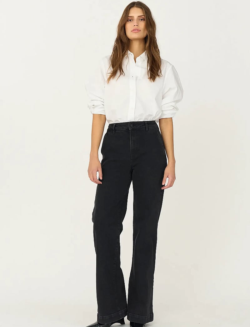 IVY Copenhagen - IVY-Augusta French Jeans Wash Faded - džinsa bikses ar taisnām starām - black - 0