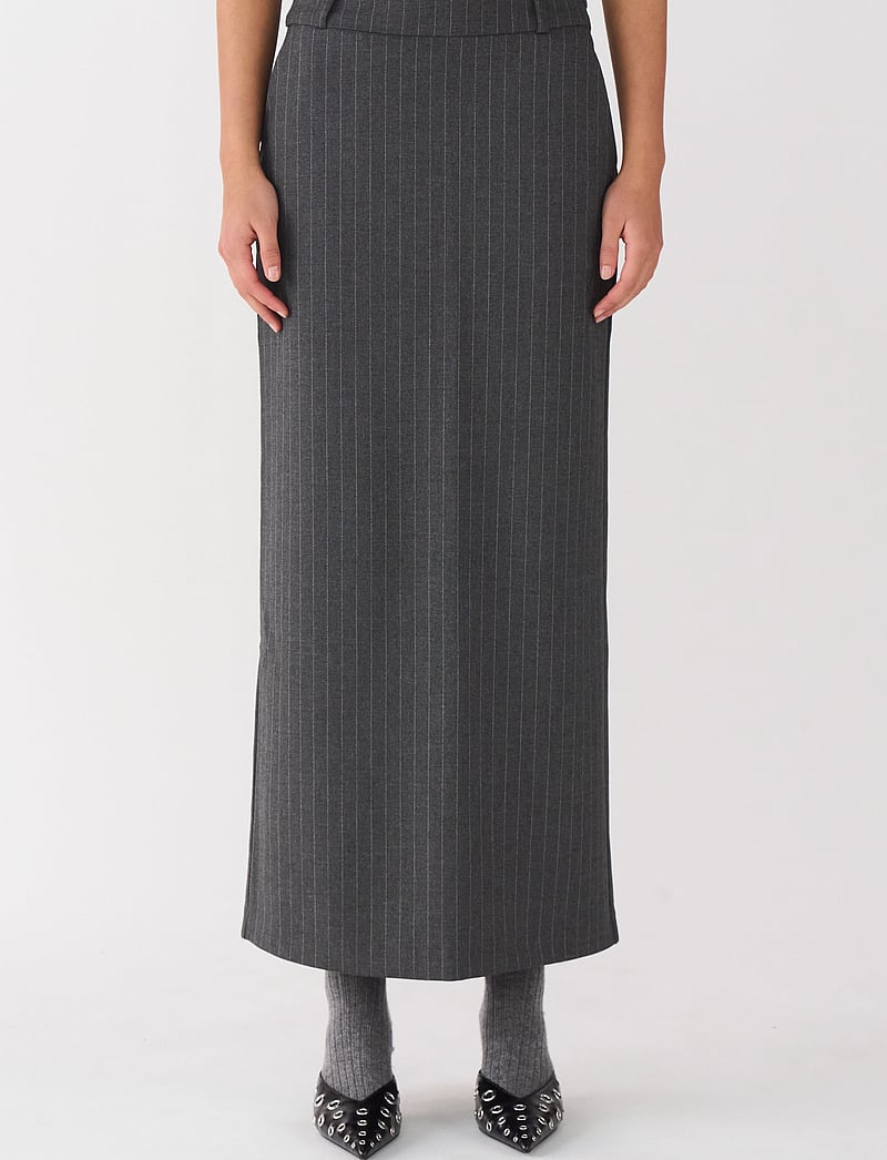 IVY Copenhagen - IVY-Alanis Maxi Skirt Pin Stripe Gr - maxi nederdele - grey - 0