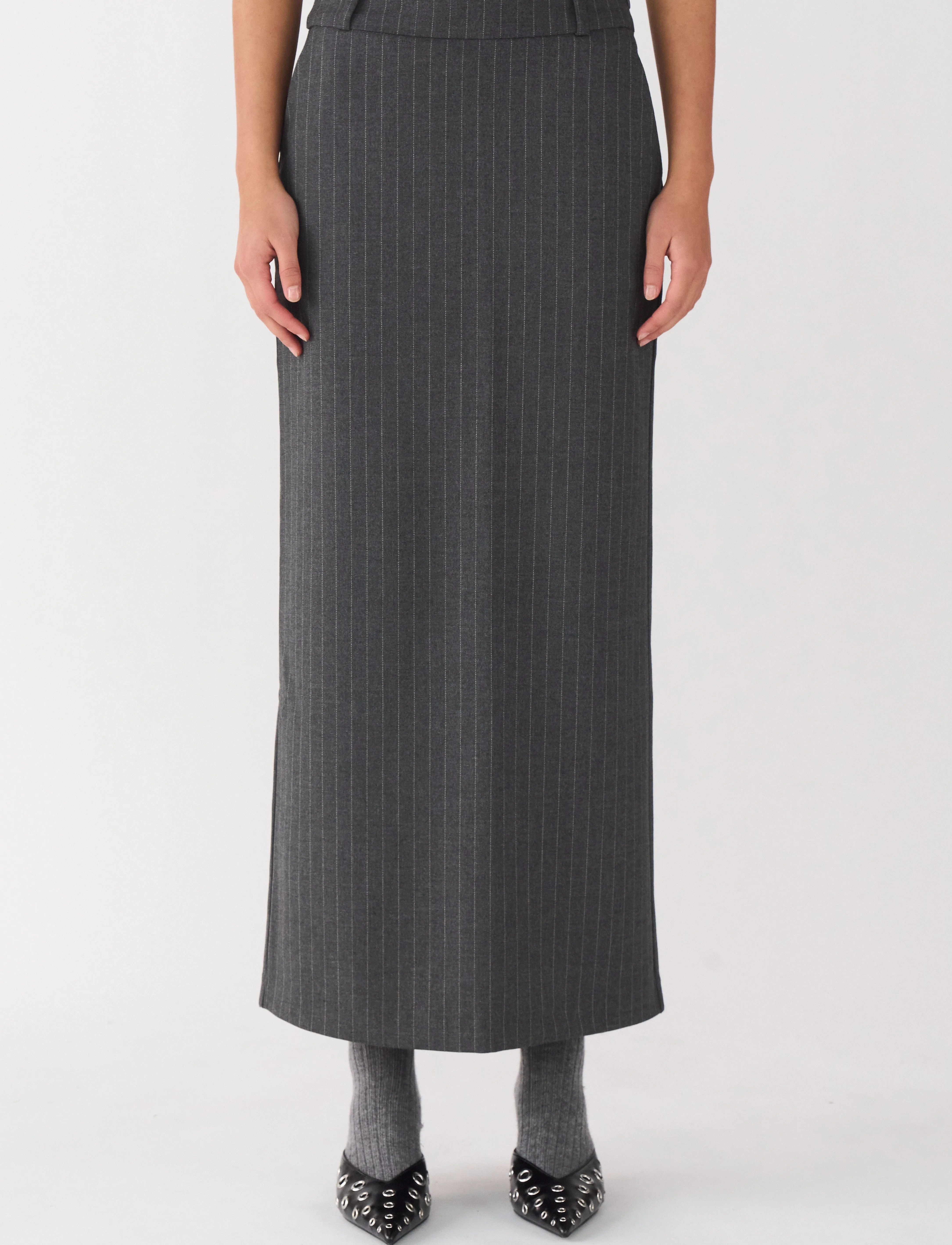 IVY Copenhagen IVY-Alanis Maxi Skirt Pin Stripe Gr - Seelikud - GREY / grey