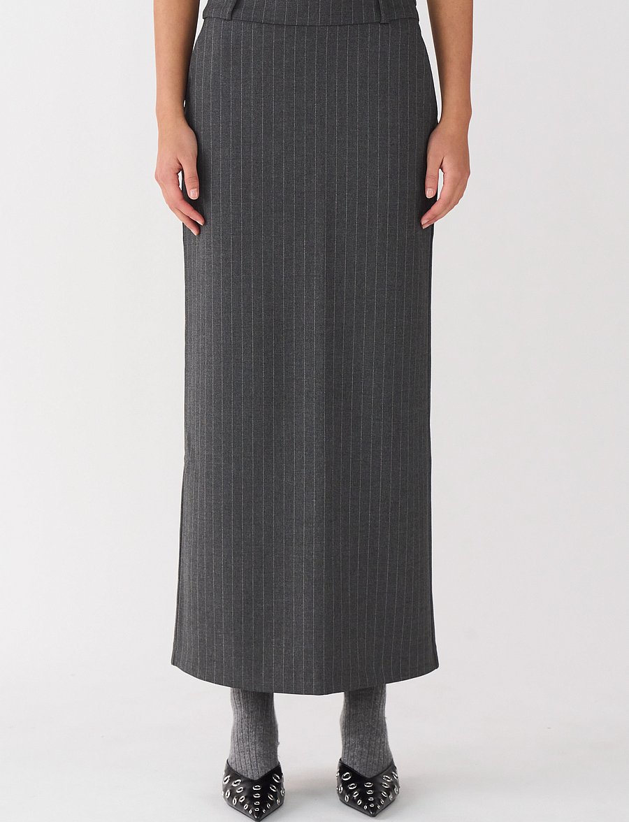 IVY Copenhagen - IVY-Alanis Maxi Skirt Pin Stripe Gr - jupes longues - grey - 0