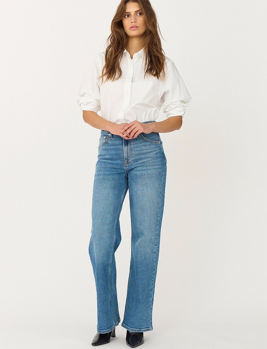 IVY Copenhagen - IVY-Brooke Jeans Wash Vigo - wide leg jeans - denim blue - 0