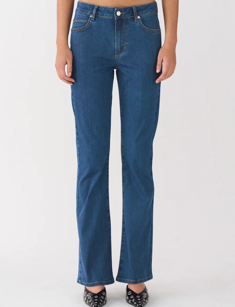 IVY Copenhagen - IVY-Tara Jeans Cool Coating Denim - utsvängda jeans - denim blue - 0