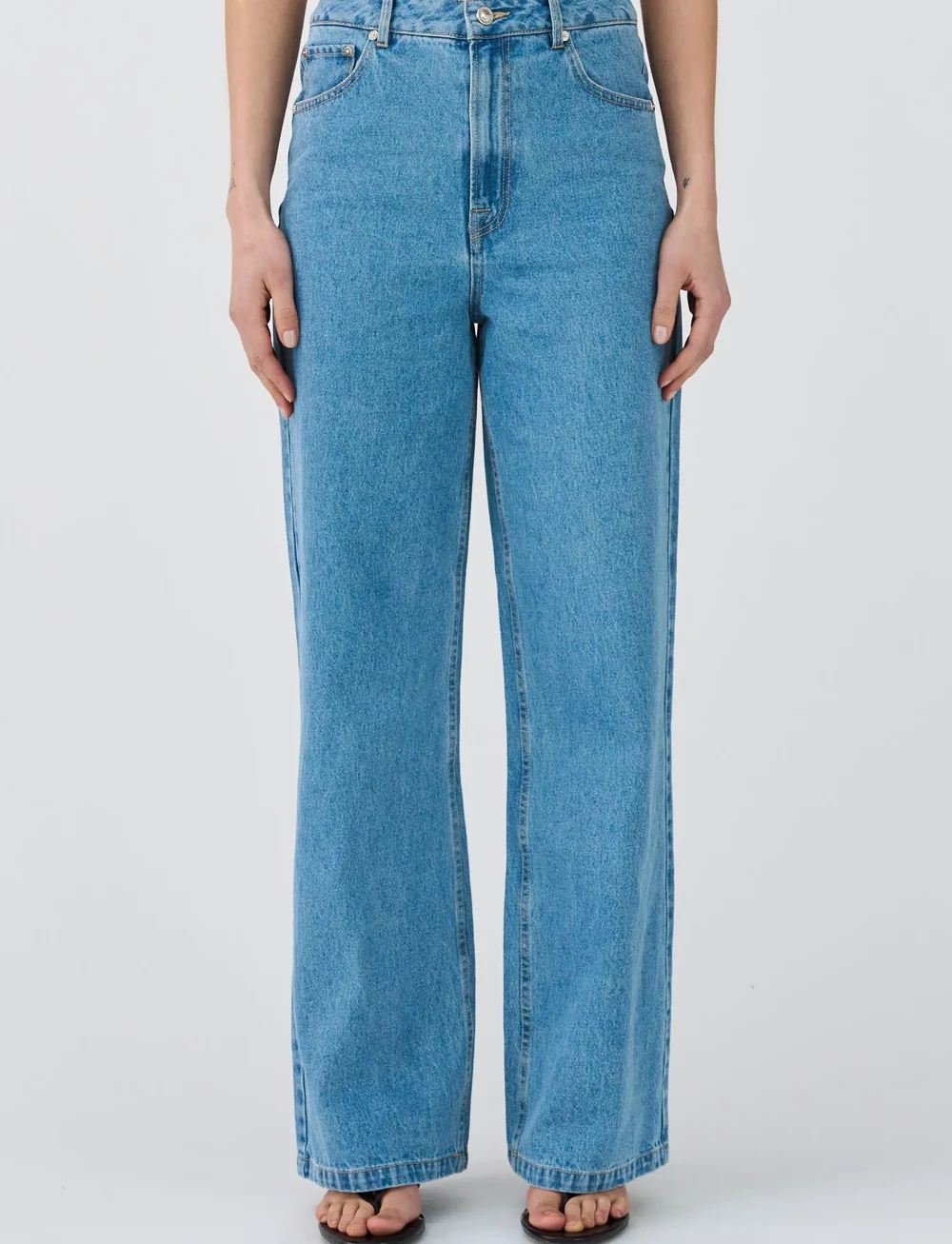 IVY Copenhagen - IVY-Brooke Jeans Wash Mid Blue - platūs džinsai - denim blue - 0