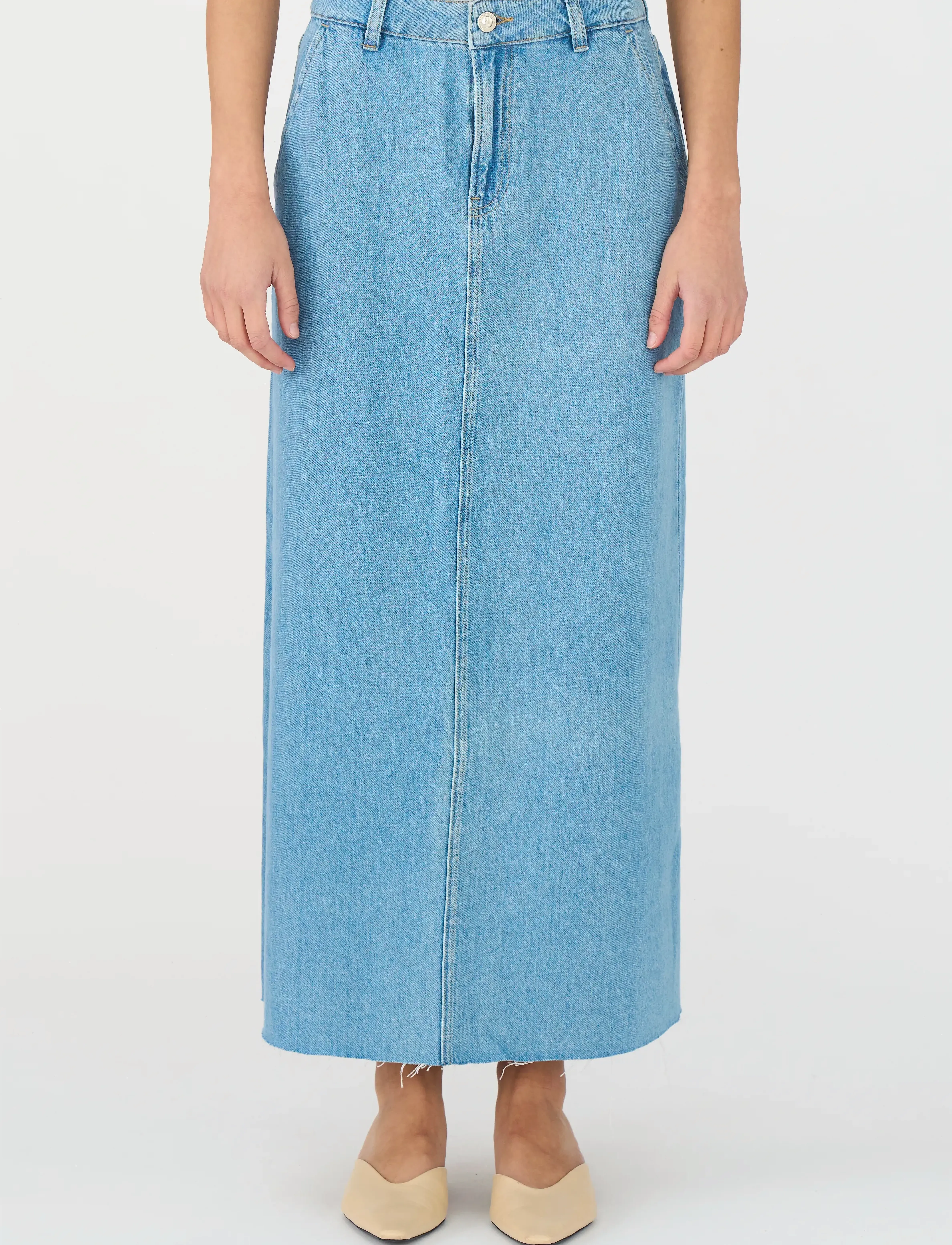 IVY Copenhagen IVY-Uta Diss. Maxi Skirt Wash Mid B - Rokken - DENIM BLUE / blue