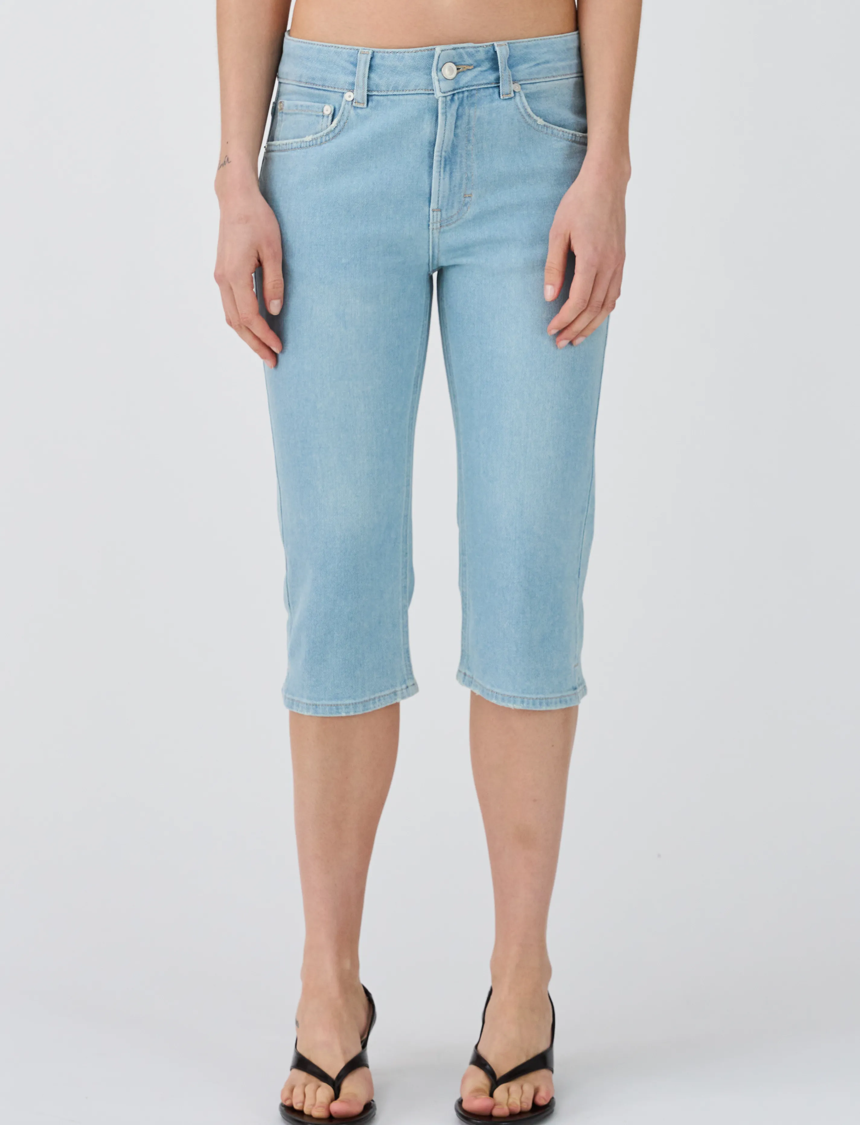 IVY Copenhagen Ivy-Alba Capri Jeans Wash Le Havre, 27, Shorts, Blau - Denim Frauen