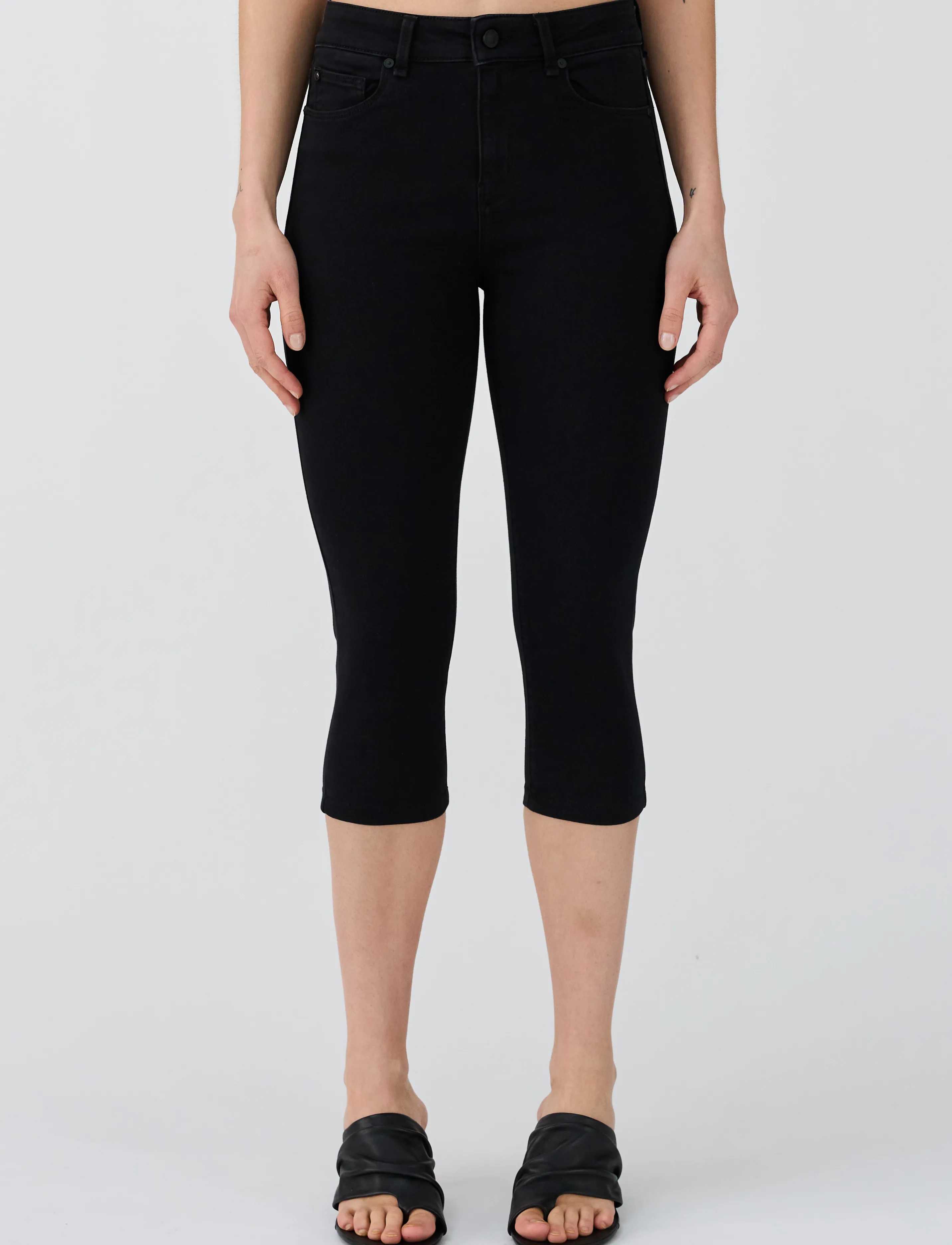 IVY Copenhagen Ivy-Alexa Capri Jeans Wash Cool Exc, Kvinder, Højtaljede Capri Jeans, Sort, Str: 26