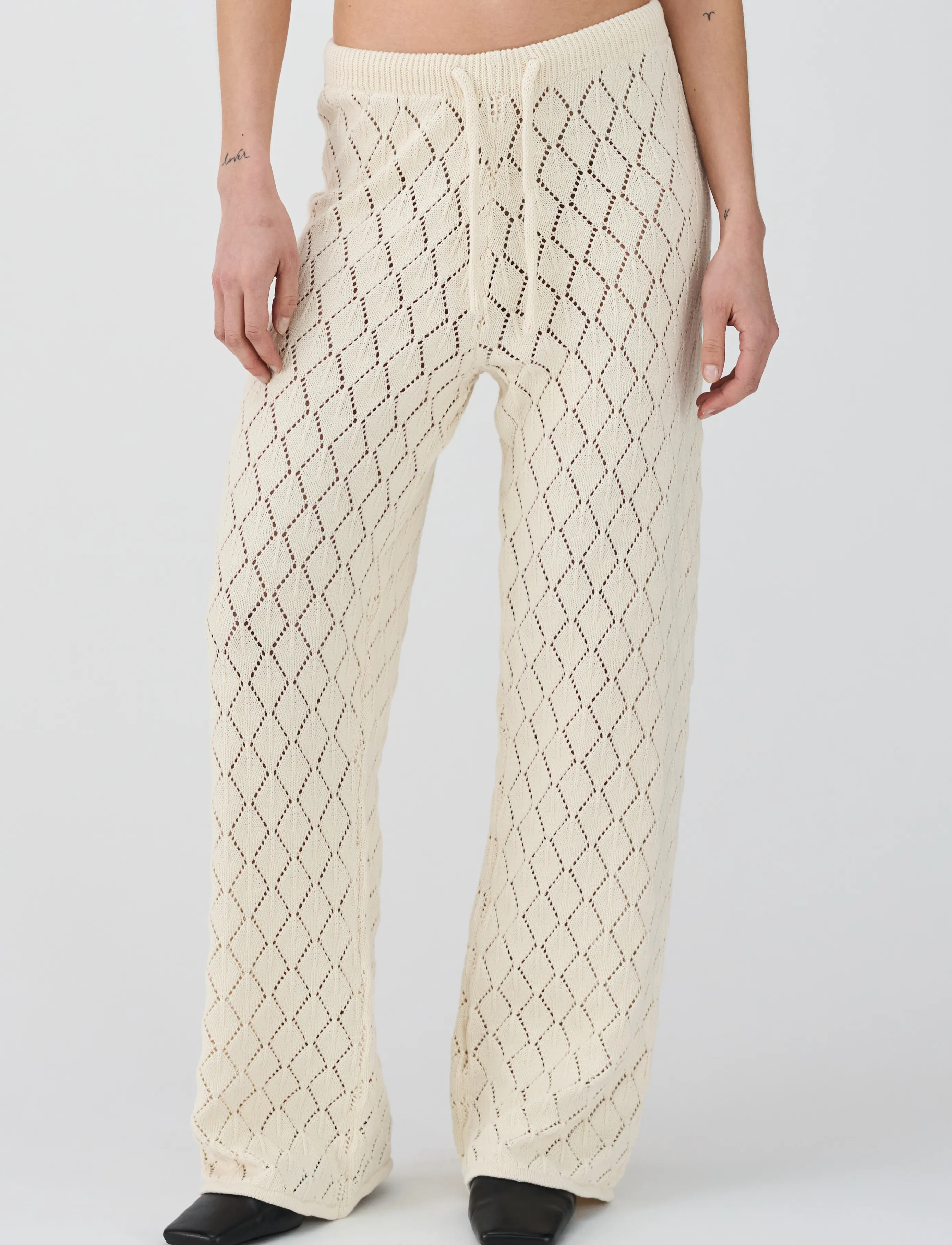 IVY Copenhagen - IVY-Breeze Crochet Pant - pantalons droits - ecru - 3