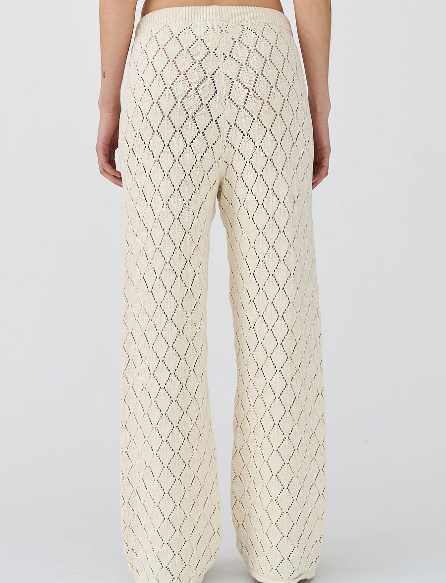 IVY Copenhagen - IVY-Breeze Crochet Pant - hose mit geradem bein - ecru - 4