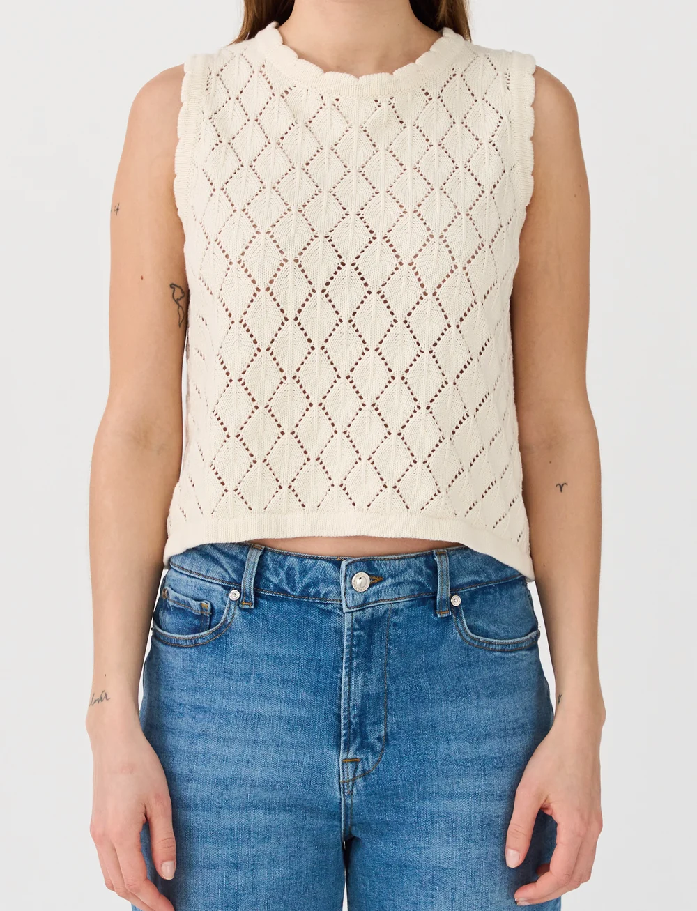 IVY Copenhagen - IVY-Breeze Crochet Top - stickade västar - ecru - 0