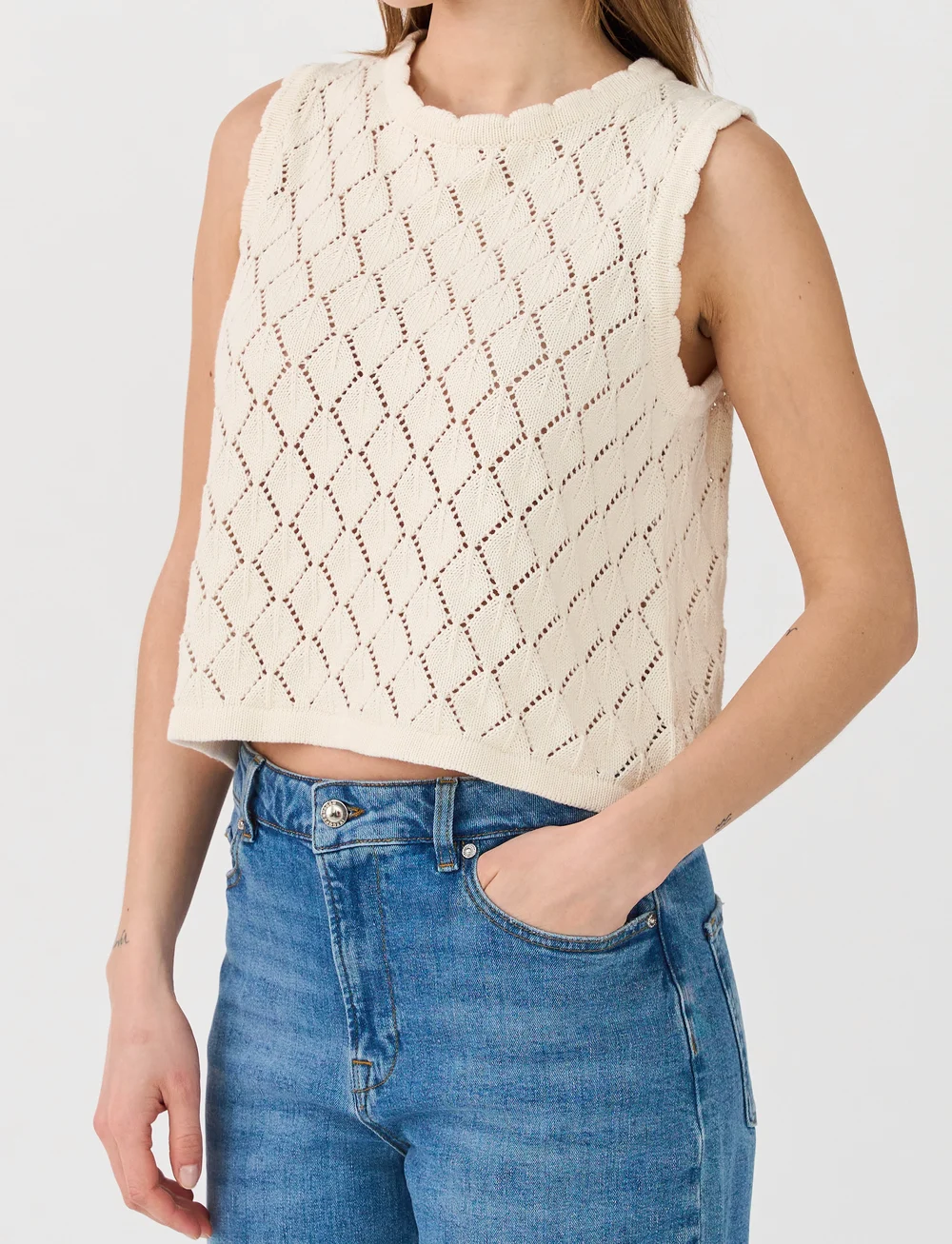 IVY Copenhagen - IVY-Breeze Crochet Top - stickade västar - ecru - 3