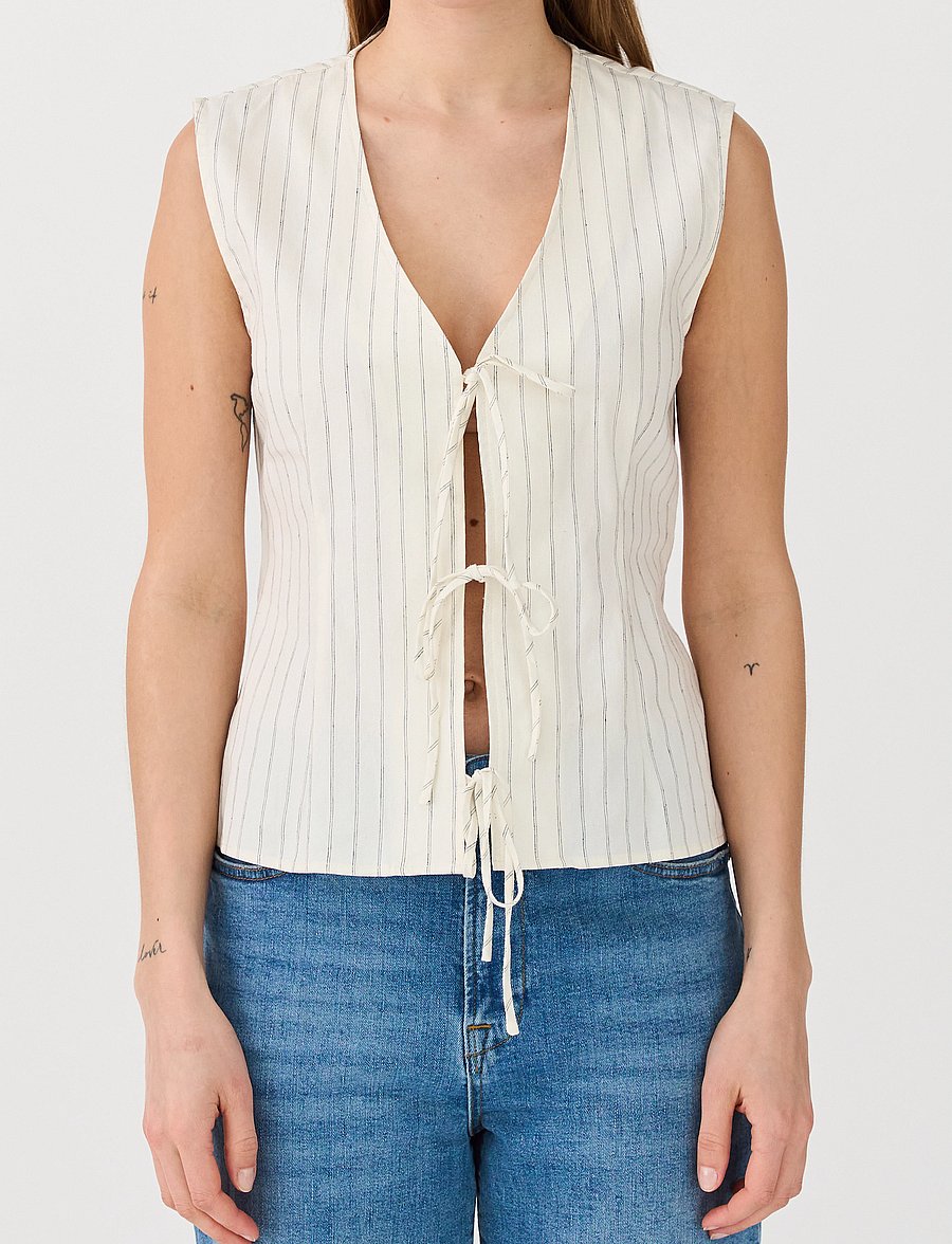 IVY Copenhagen - IVY-Carina Tie Vest - Ärmellose tops - ecru - 0