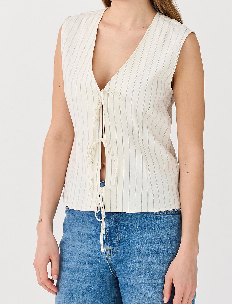 IVY Copenhagen - IVY-Carina Tie Vest - Ärmellose tops - ecru - 3