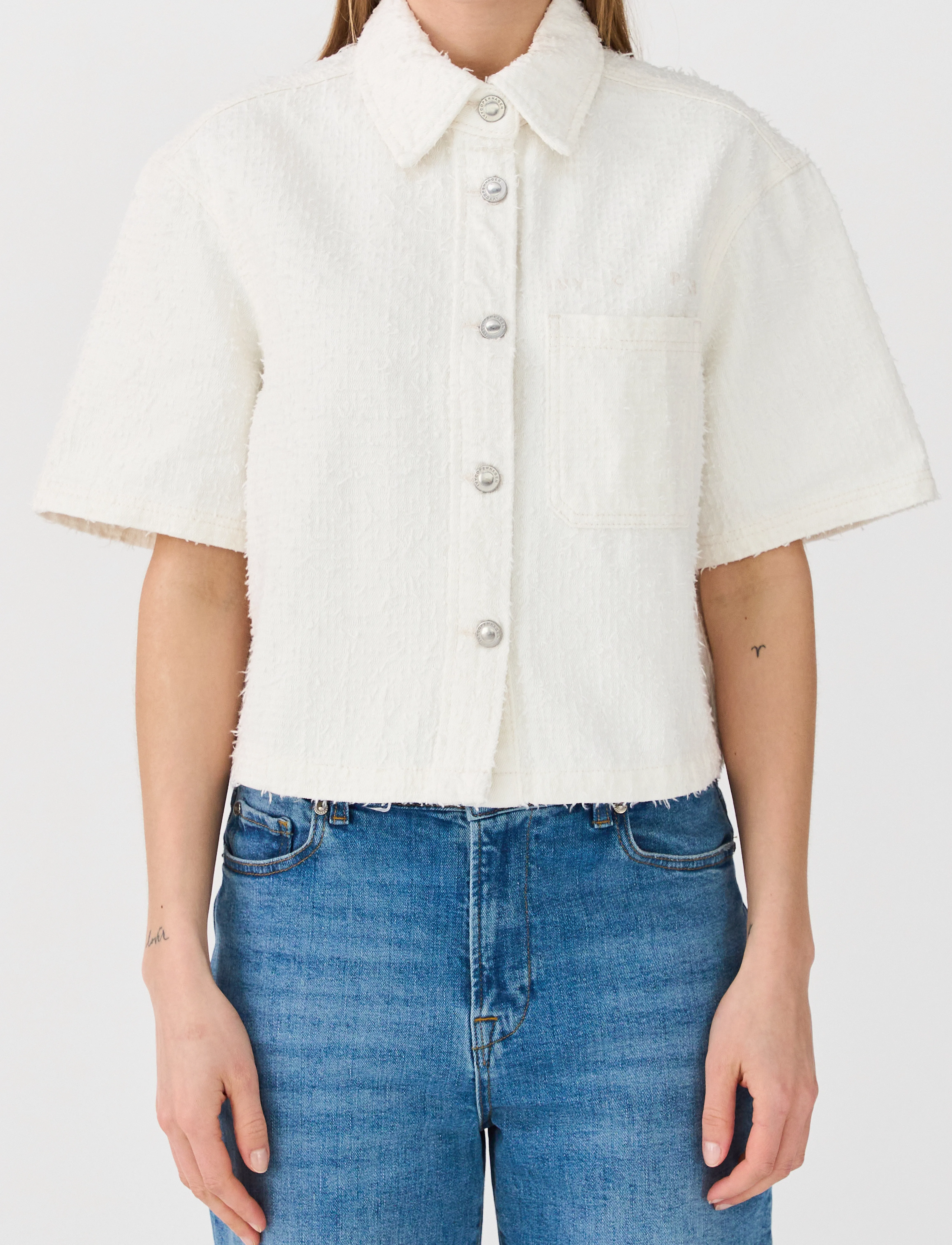 IVY Copenhagen Ivy-Uta Oversize Ss Shirt White Pun, 40, White, Skjorter > Kortærmede, Dame