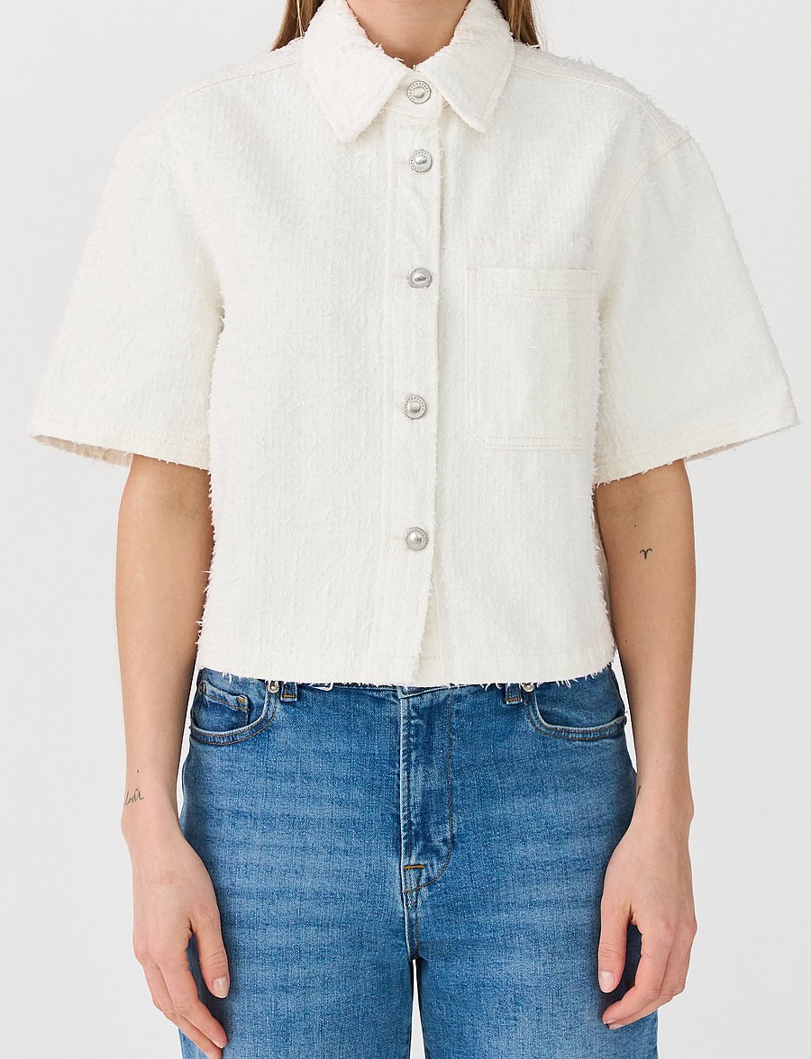 IVY Copenhagen - IVY-Uta Oversize SS Shirt White Pun - chemises à manches courtes - white - 0