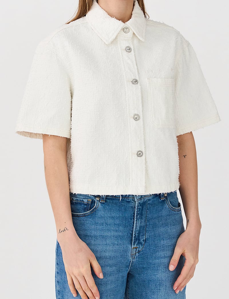 IVY Copenhagen - IVY-Uta Oversize SS Shirt White Pun - short-sleeved shirts - white - 3