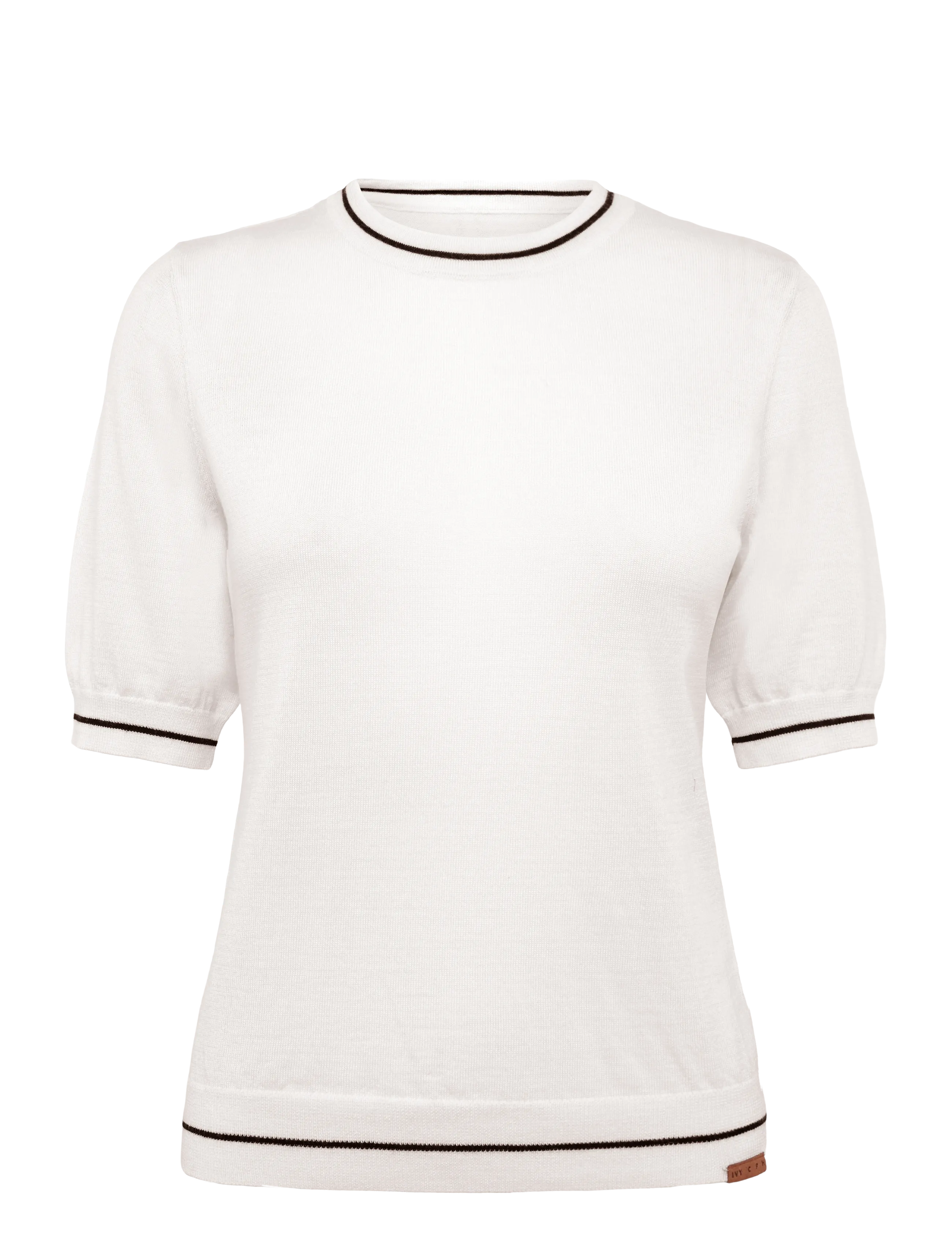 IVY Copenhagen IVY-Essex Contrast SS O-neck Knit - T-shirts & tops - ECRU / cream