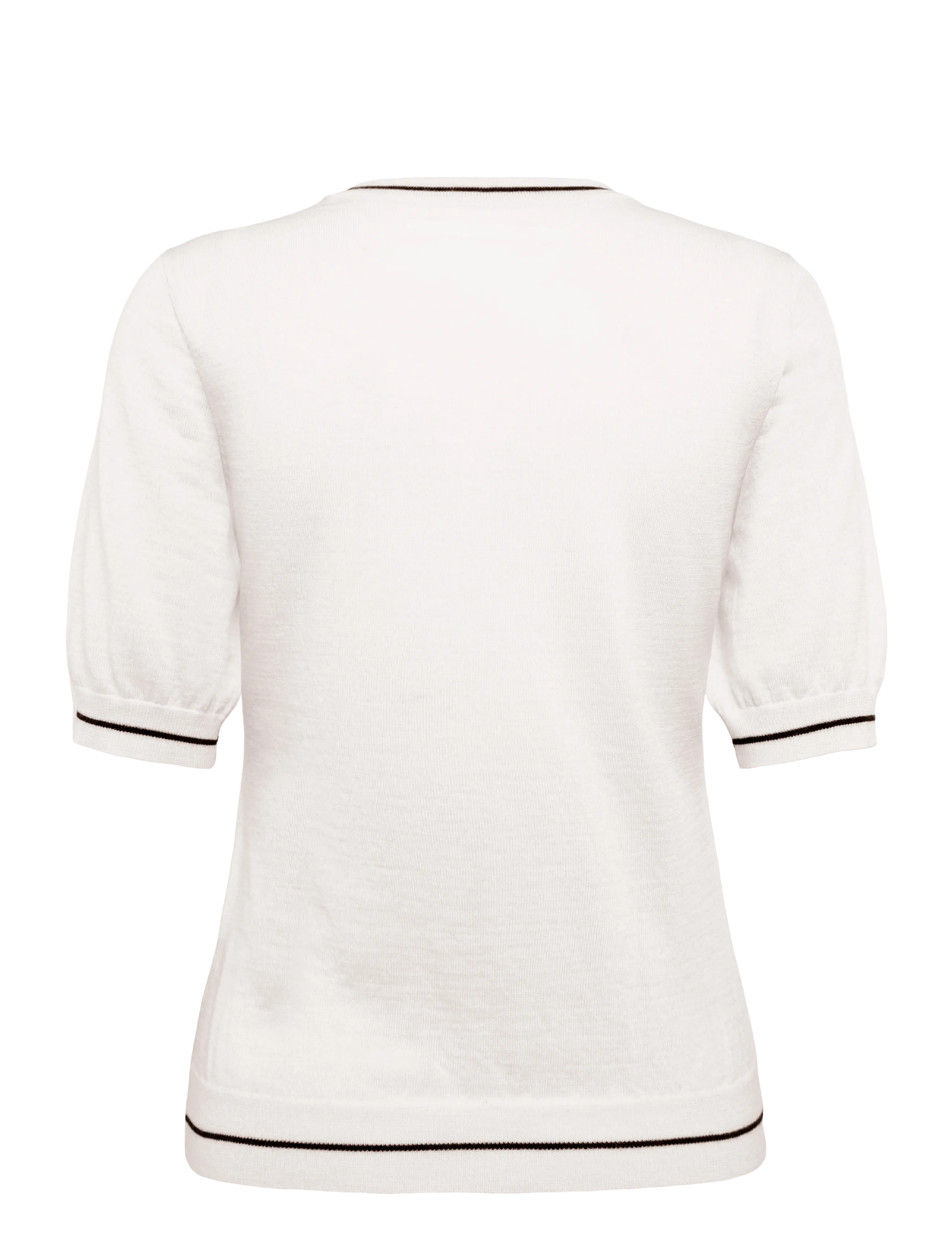 IVY Copenhagen - IVY-Essex Contrast SS O-neck Knit - autumn savings - ecru - 1