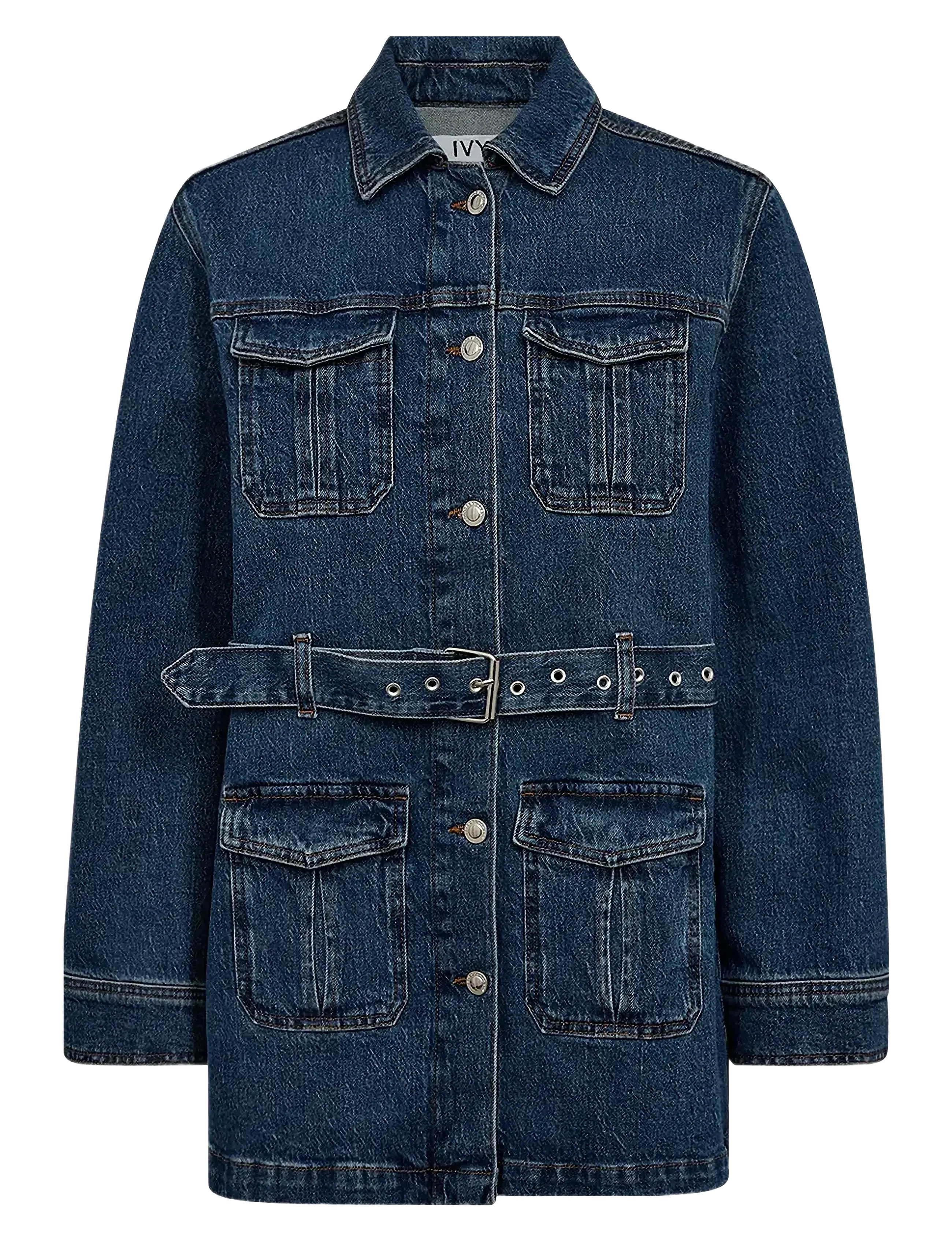 IVY Copenhagen IVY-Kay Belted Uniform Jacket Wash - Teksatagid - DENIM BLUE / navy