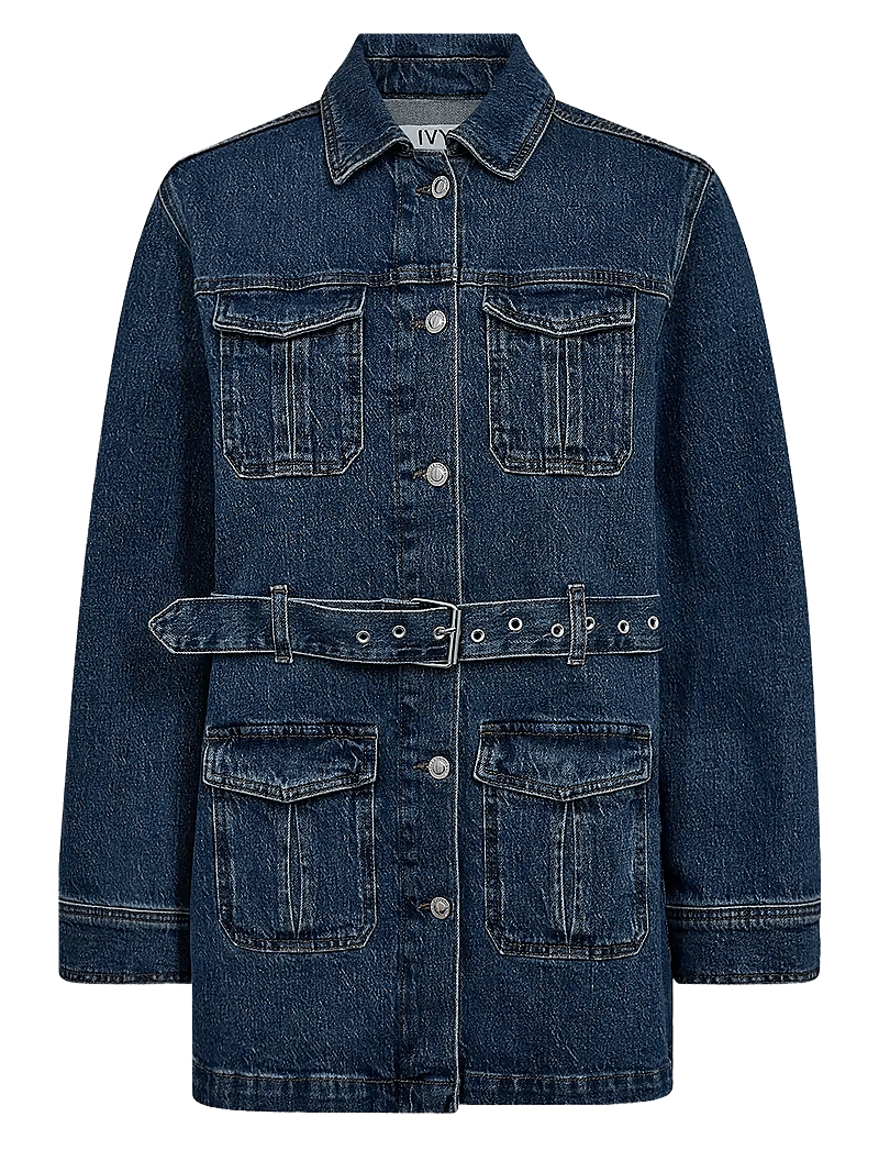 IVY Copenhagen - IVY-Kay Belted Uniform Jacket Wash - kevadjoped - denim blue - 1