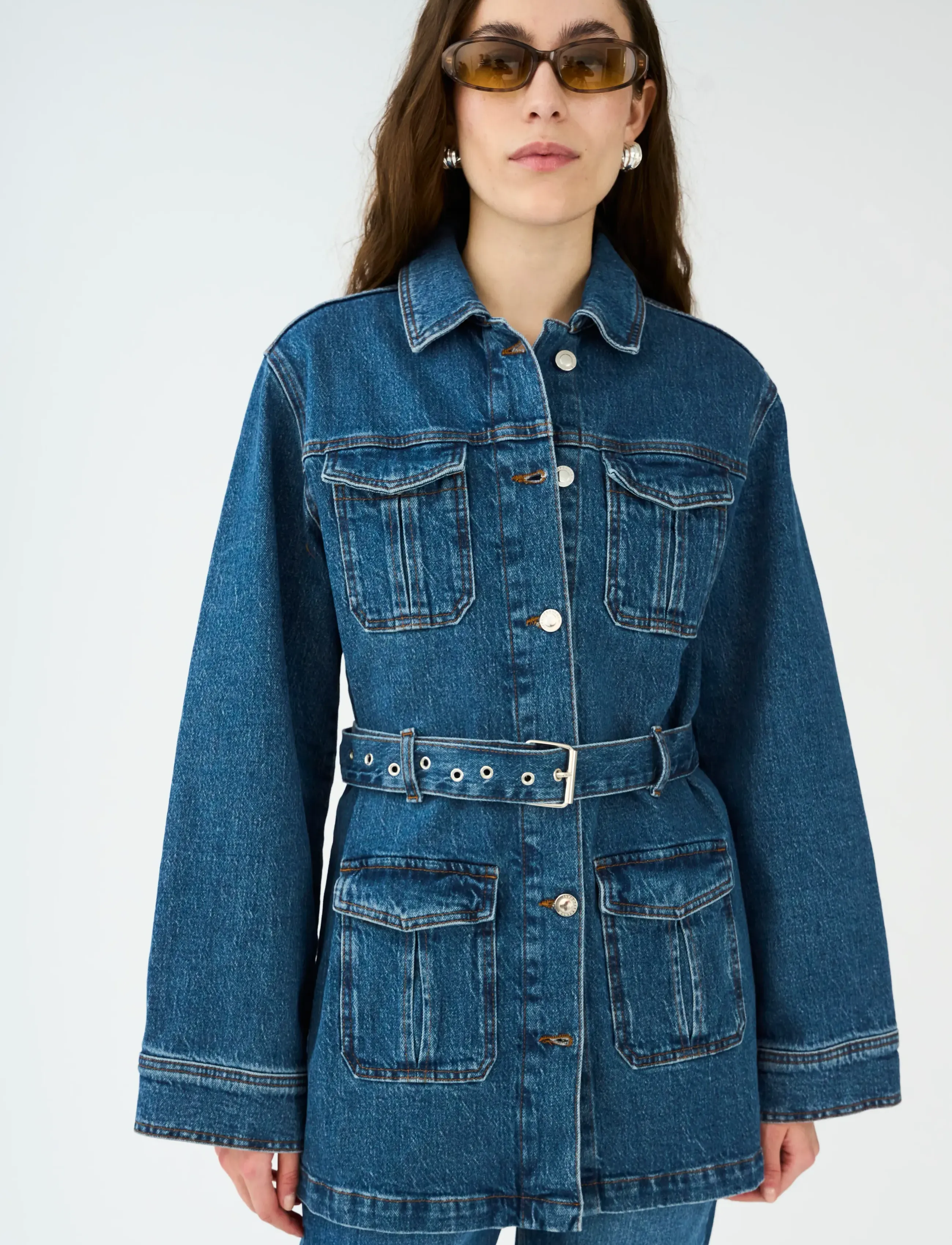 IVY Copenhagen - IVY-Kay Belted Uniform Jacket Wash - frühlingsjacken - denim blue - 0