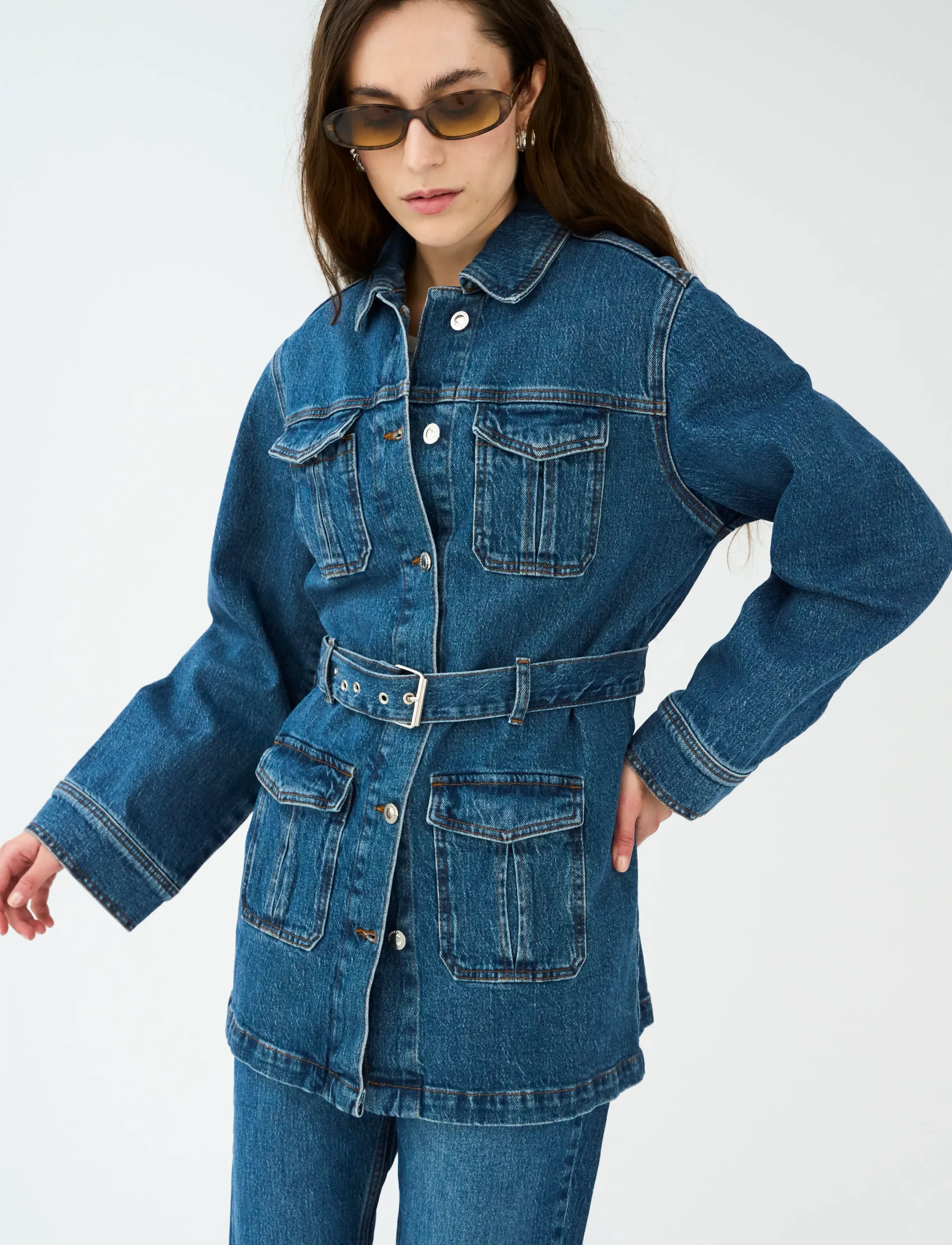IVY Copenhagen - IVY-Kay Belted Uniform Jacket Wash - frühlingsjacken - denim blue - 4