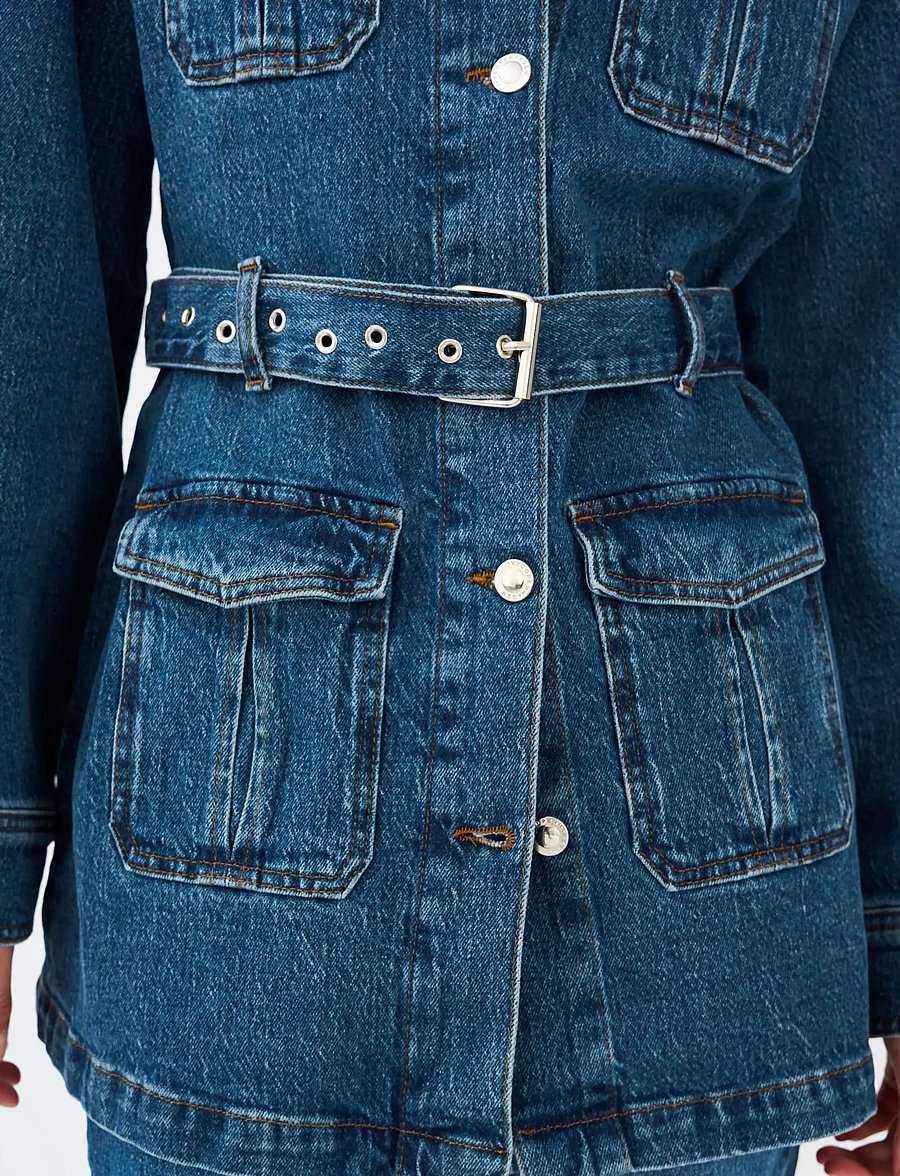 IVY Copenhagen - IVY-Kay Belted Uniform Jacket Wash - frühlingsjacken - denim blue - 5