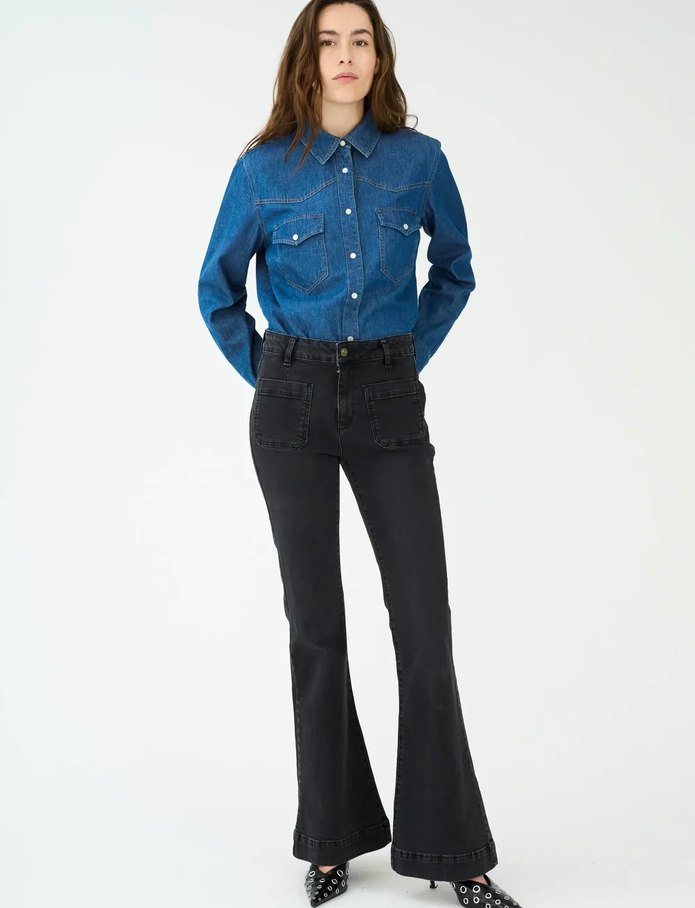 IVY Copenhagen - IVY-Ann Charlotte Jeans Wash Andora - utsvängda jeans - black - 5