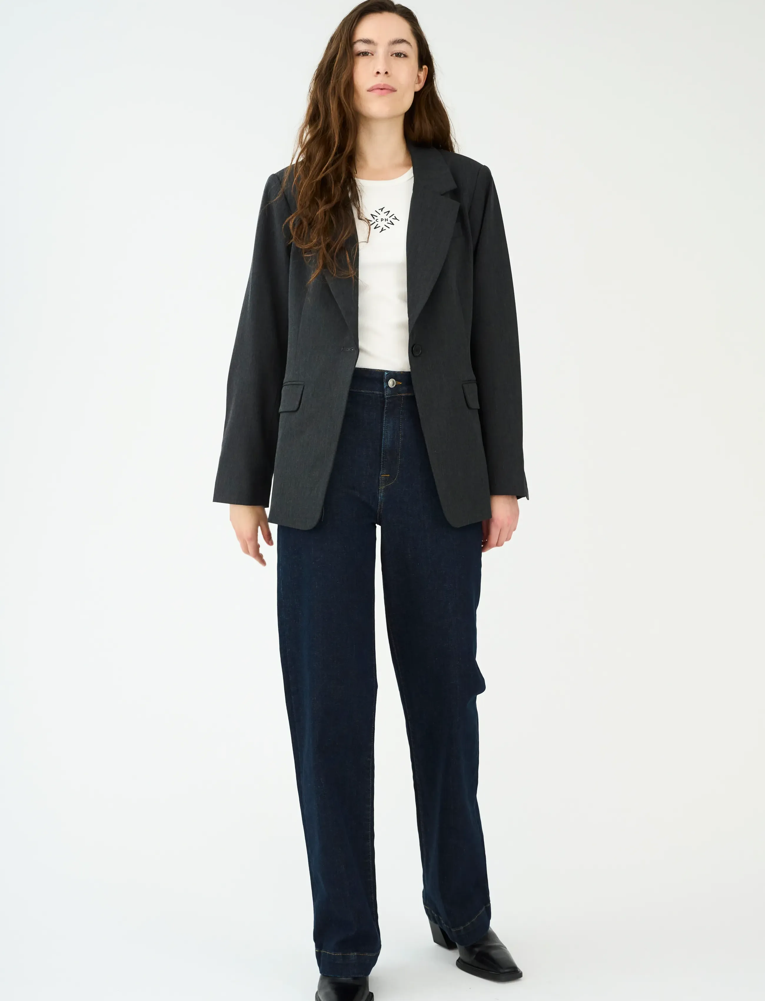 IVY Copenhagen IVY-Augusta French Jeans Wash Undon - Transitional Layering - DENIM BLUE / navy