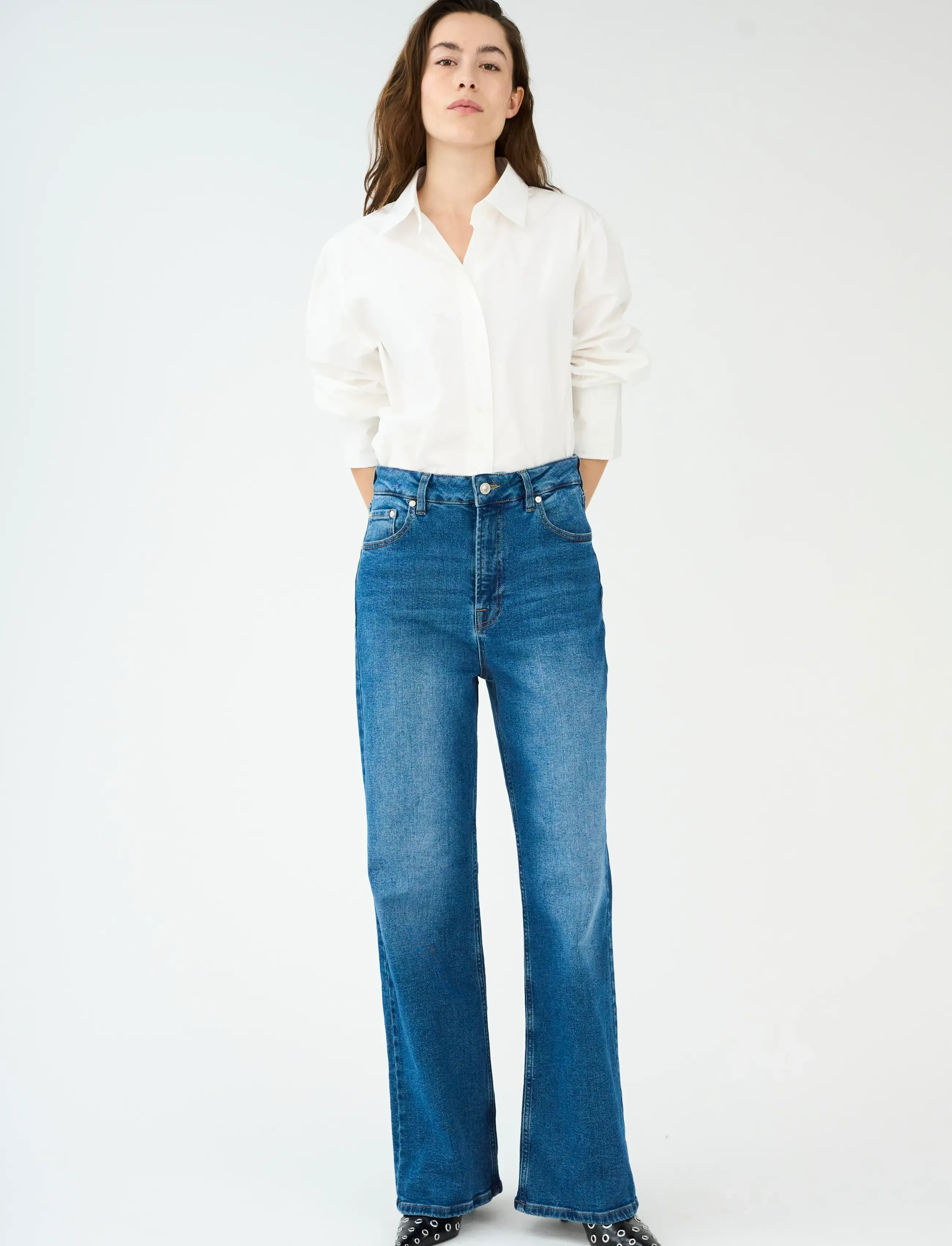 IVY Copenhagen Ivy-Brooke Jeans Wash Navan, 25 x 32, Jeans, Blau - Wide, Frauen