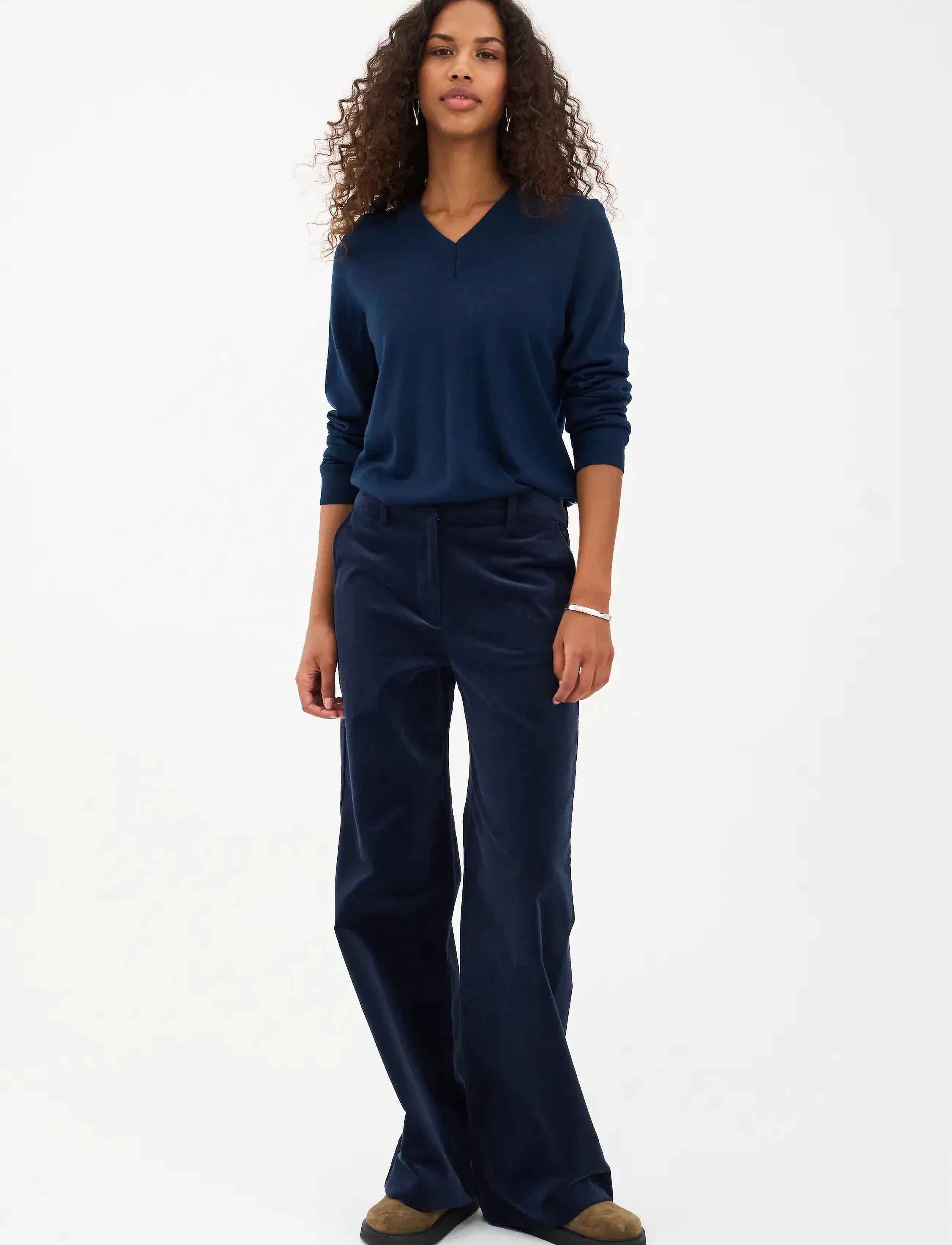 IVY Copenhagen - IVY-Alice Wide baby Cord Pant - party wear at outlet prices - deep navy blue - 3