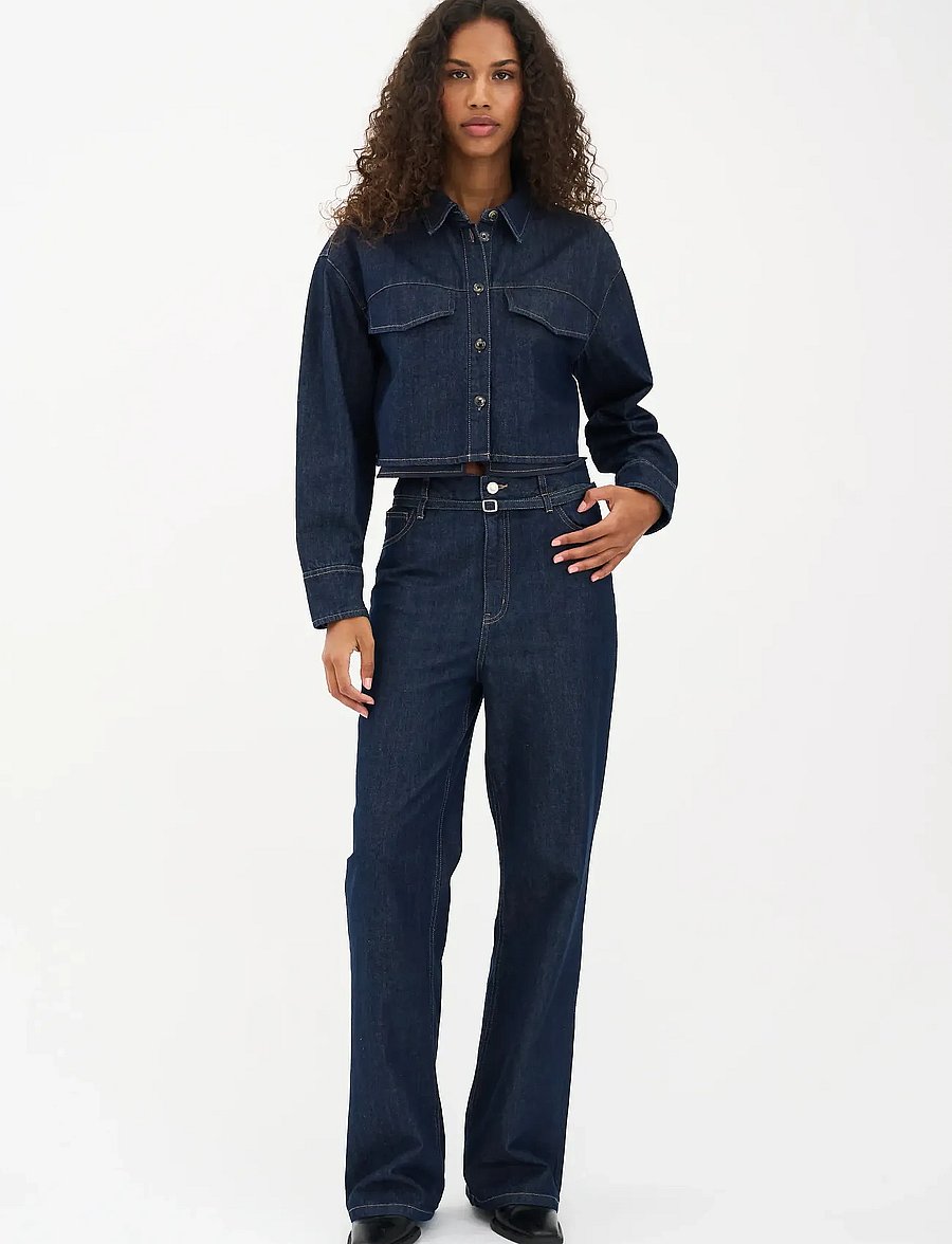 IVY Copenhagen - IVY-Brooke Belted Jeans Wash Manhat - wide leg jeans - rinse denim - 0