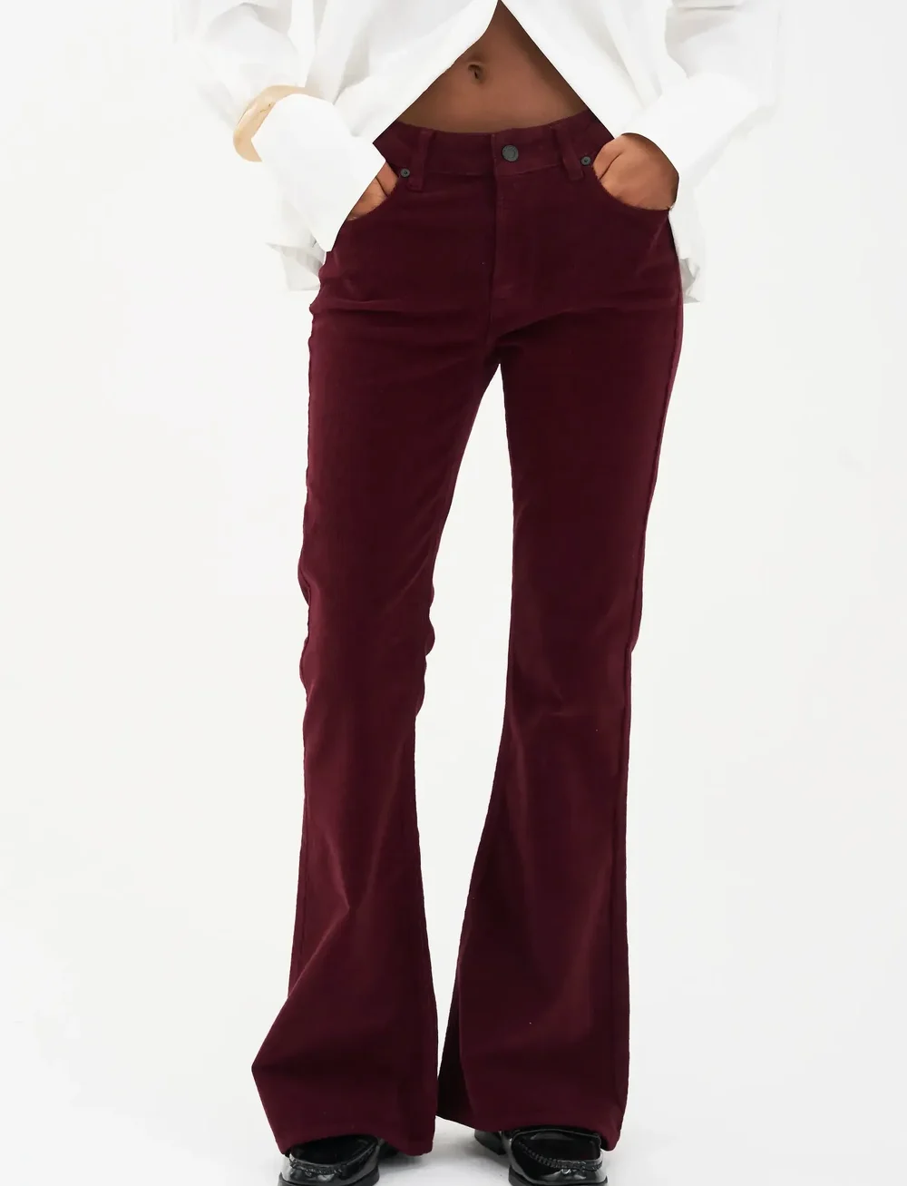 IVY Copenhagen - IVY-Charlotte Jeans Cord. - utsvängda jeans - burgundy - 3