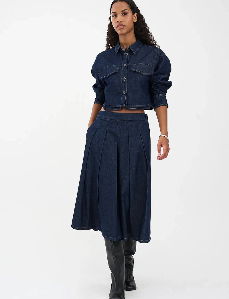 IVY Copenhagen - IVY-Morisette Solar Skirt Wash Manh - midi kjolar - rinse denim - 0
