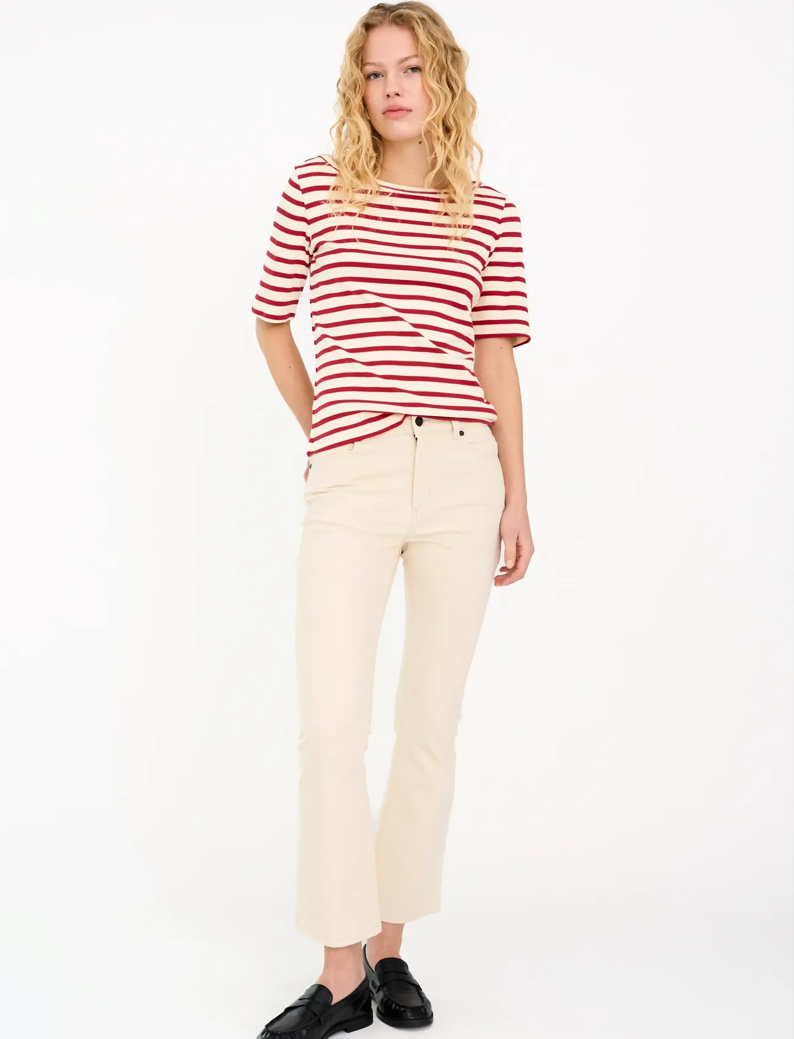 IVY Copenhagen Ivy-Johanna Kick Flare Jeans Wash E, Kvinder, Højtaljede Kick Flare Jeans, Beige, Str: 33 x 28