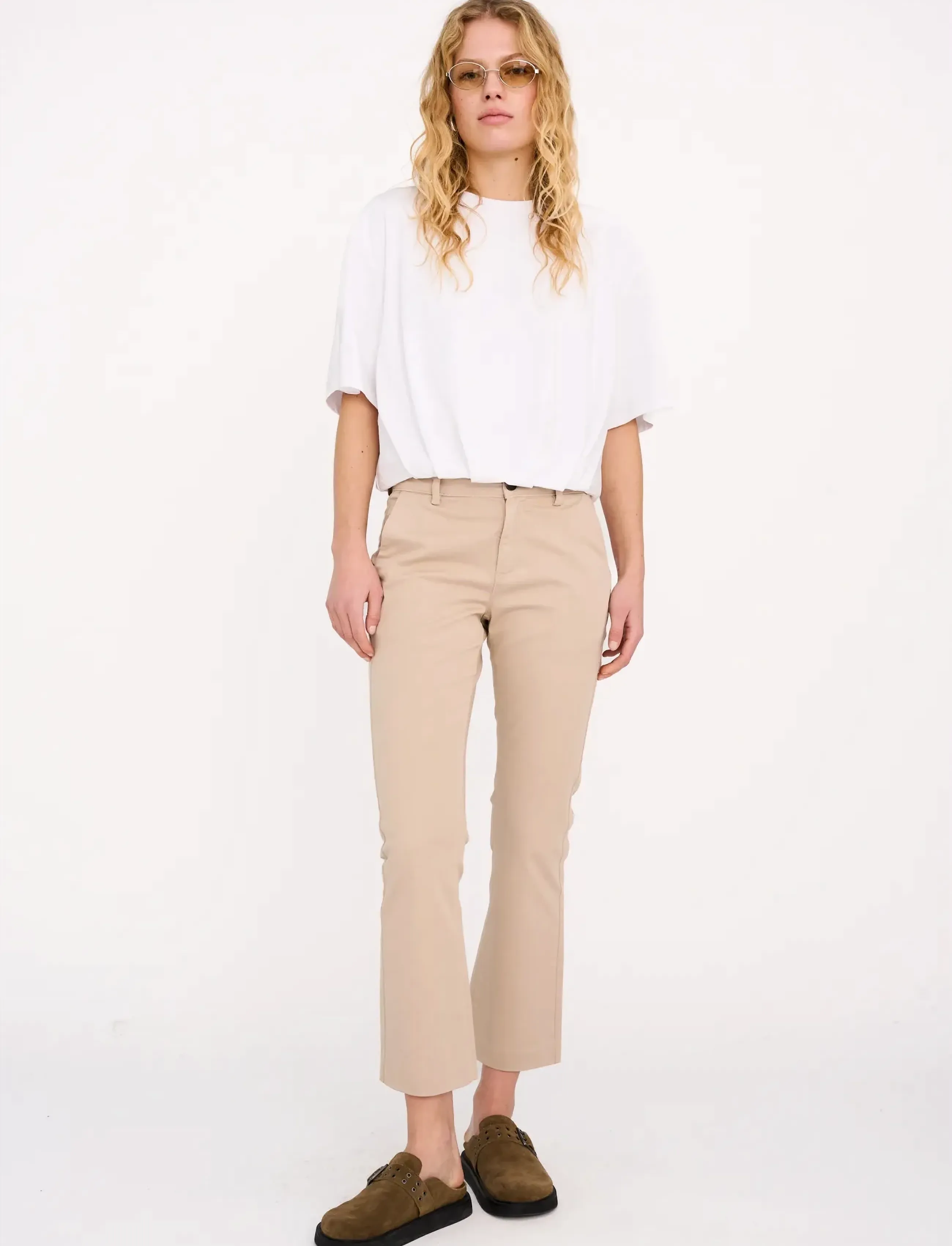IVY Copenhagen Ivy-Karmey French Kick Flare, Kvinder, Kick Flare Bukser, Beige, Str: 26