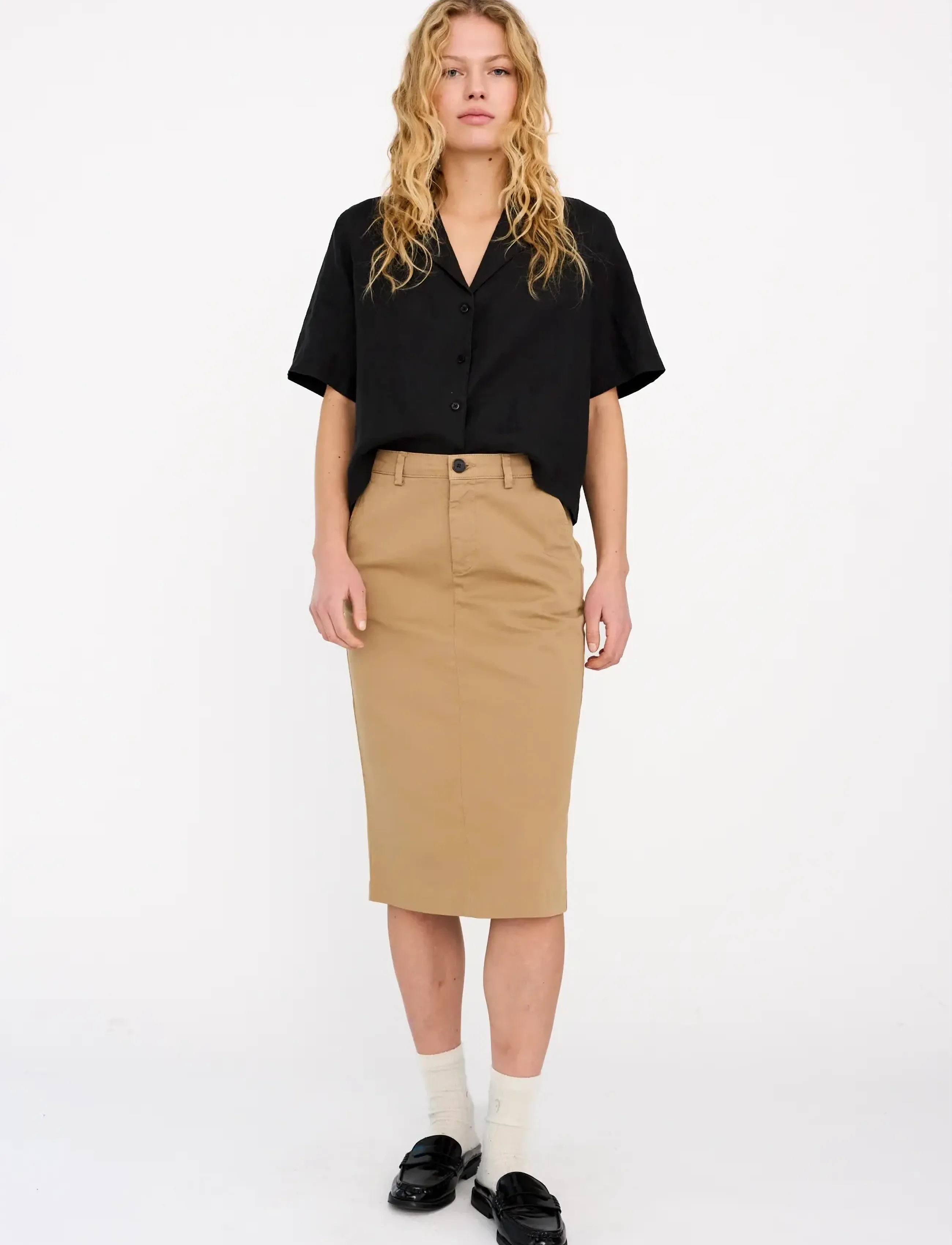 IVY Copenhagen IVY-Karmey French Skirt - Midi nederdele - DARK DESERT / brown