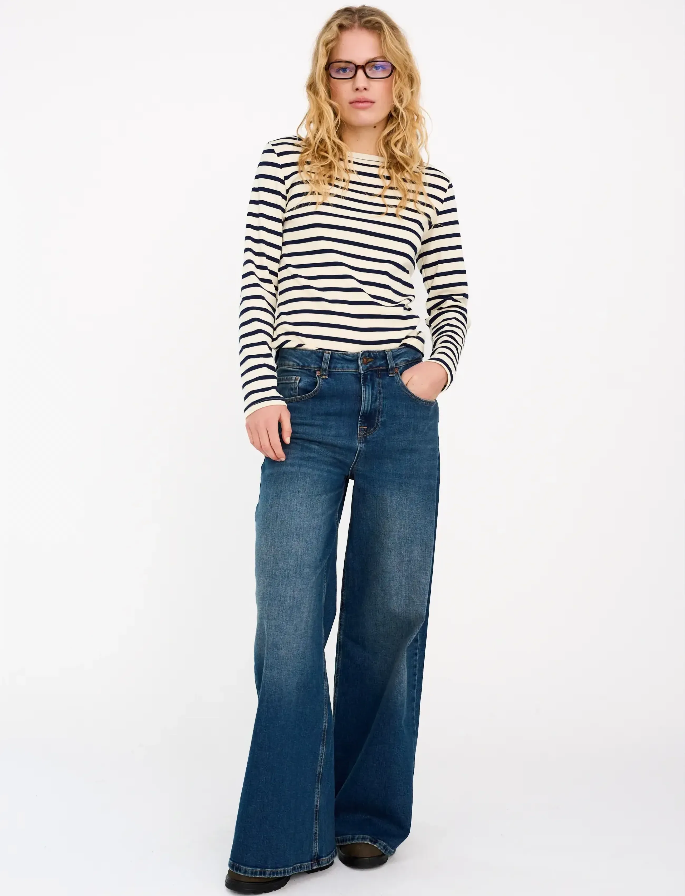 IVY Copenhagen IVY-Alina Flare Wide Jeans Wash Add - Tøj - DENIM BLUE / blue