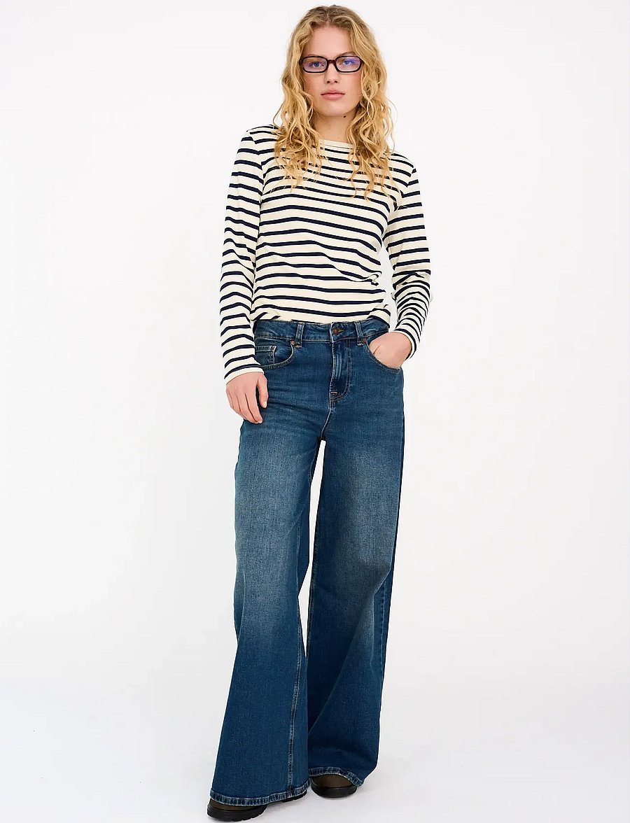 IVY Copenhagen - IVY-Alina Flare Wide Jeans Wash Add - pantalons larges - denim blue - 0