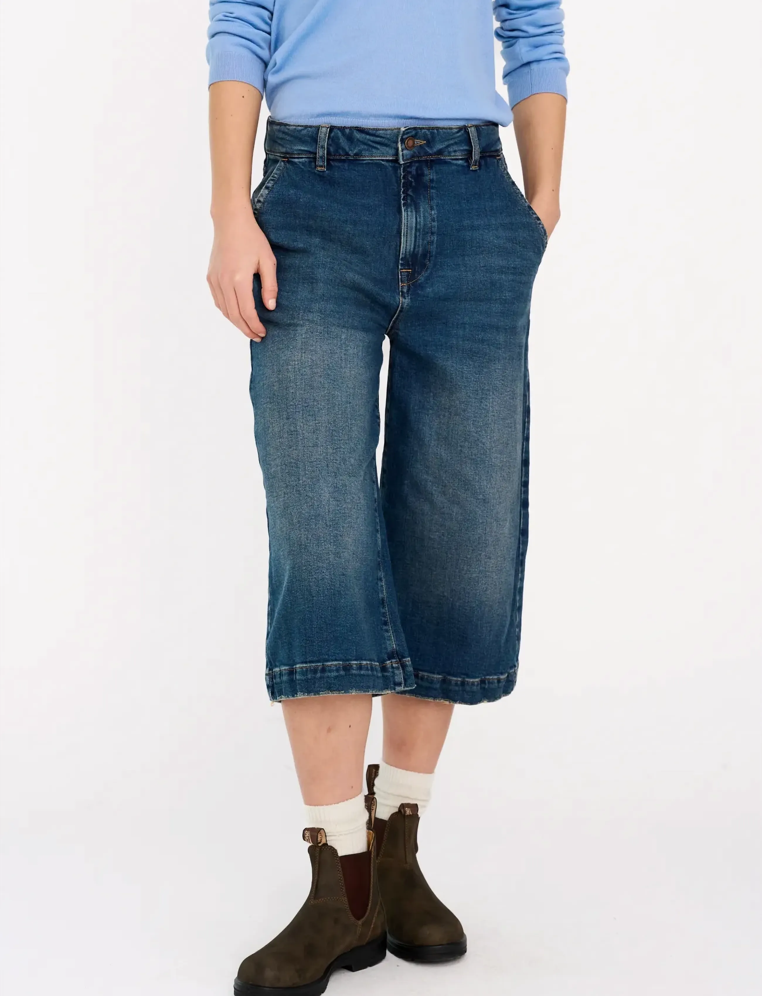 IVY Copenhagen - IVY-Augusta French Culotte Wash Add - jupes-culottes - denim blue - 3