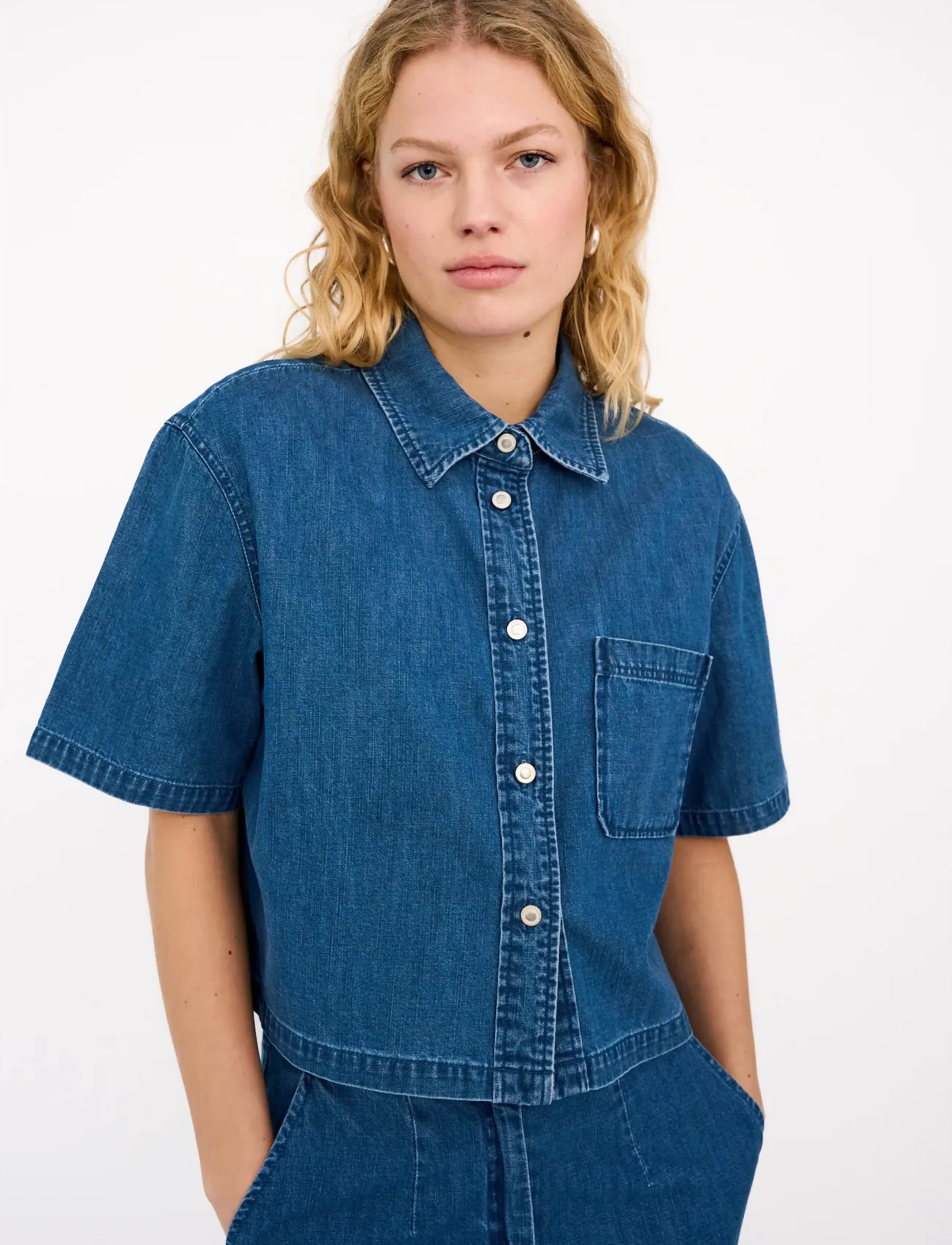 IVY Copenhagen IVY-Malika Uta Oversize Shirt Mid B - Jeanshemden - MID BLUE DENIM / navy